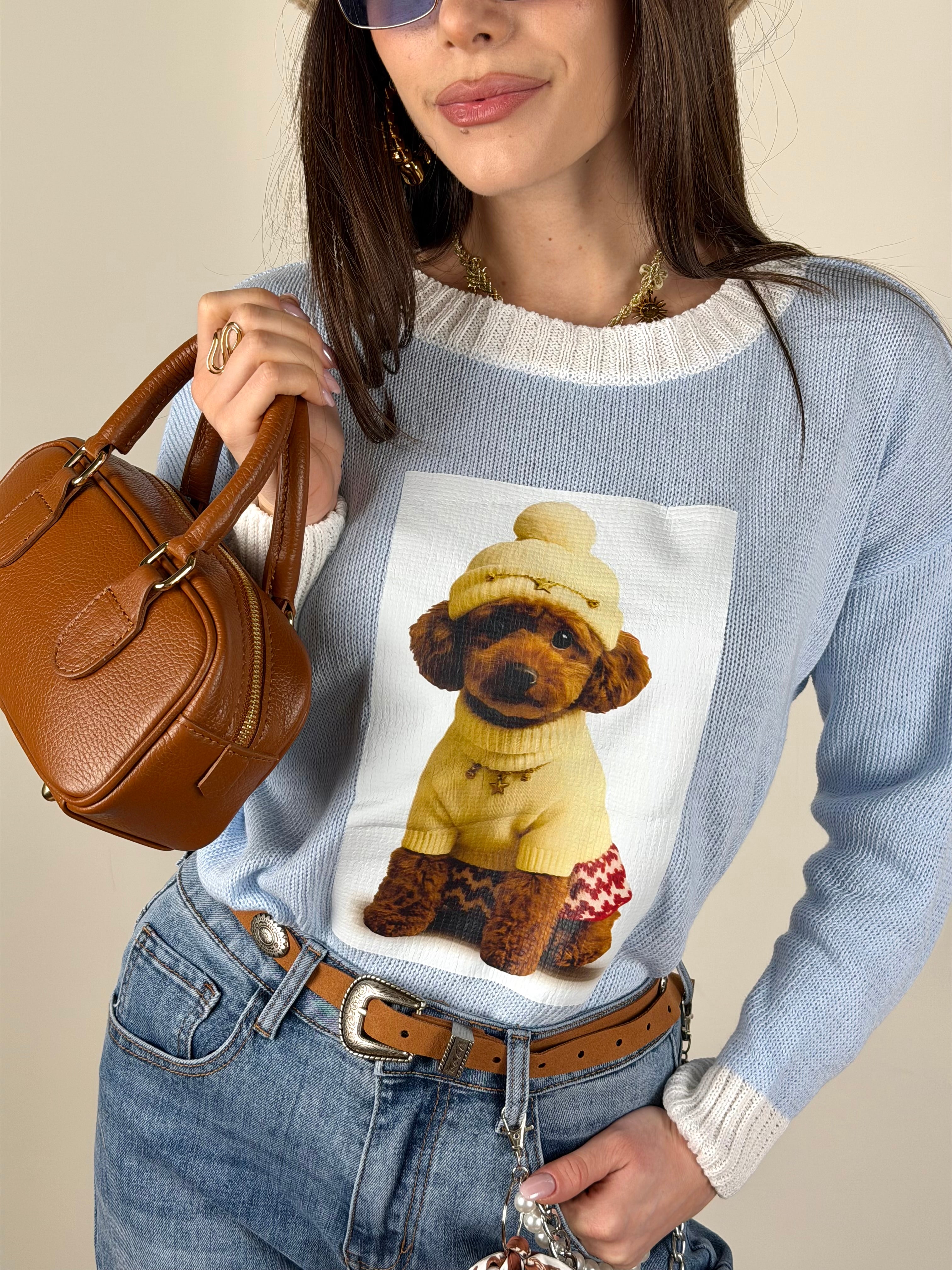 Maglia Barboncino celeste