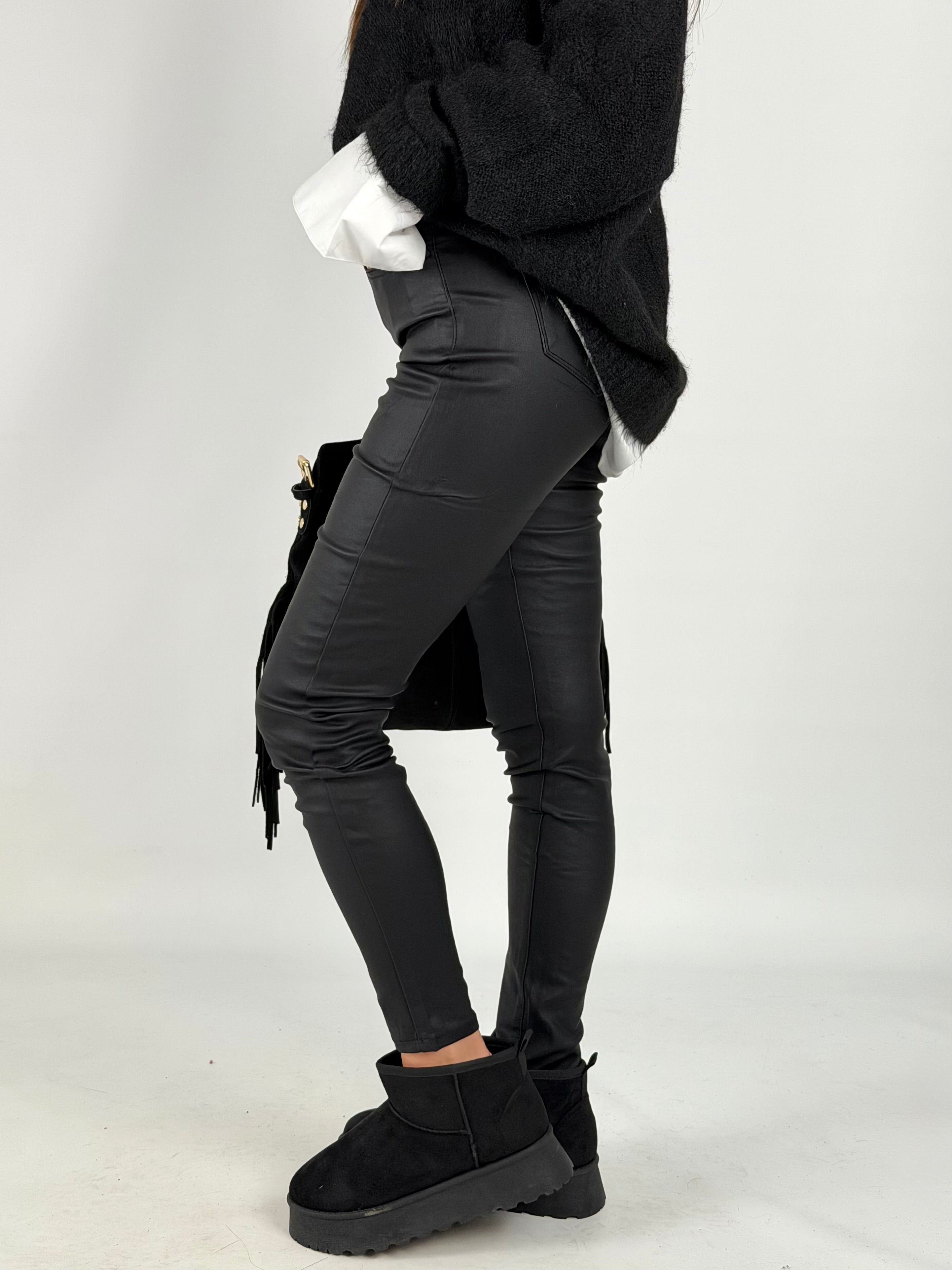 Pantalone in ecopelle BEA nero