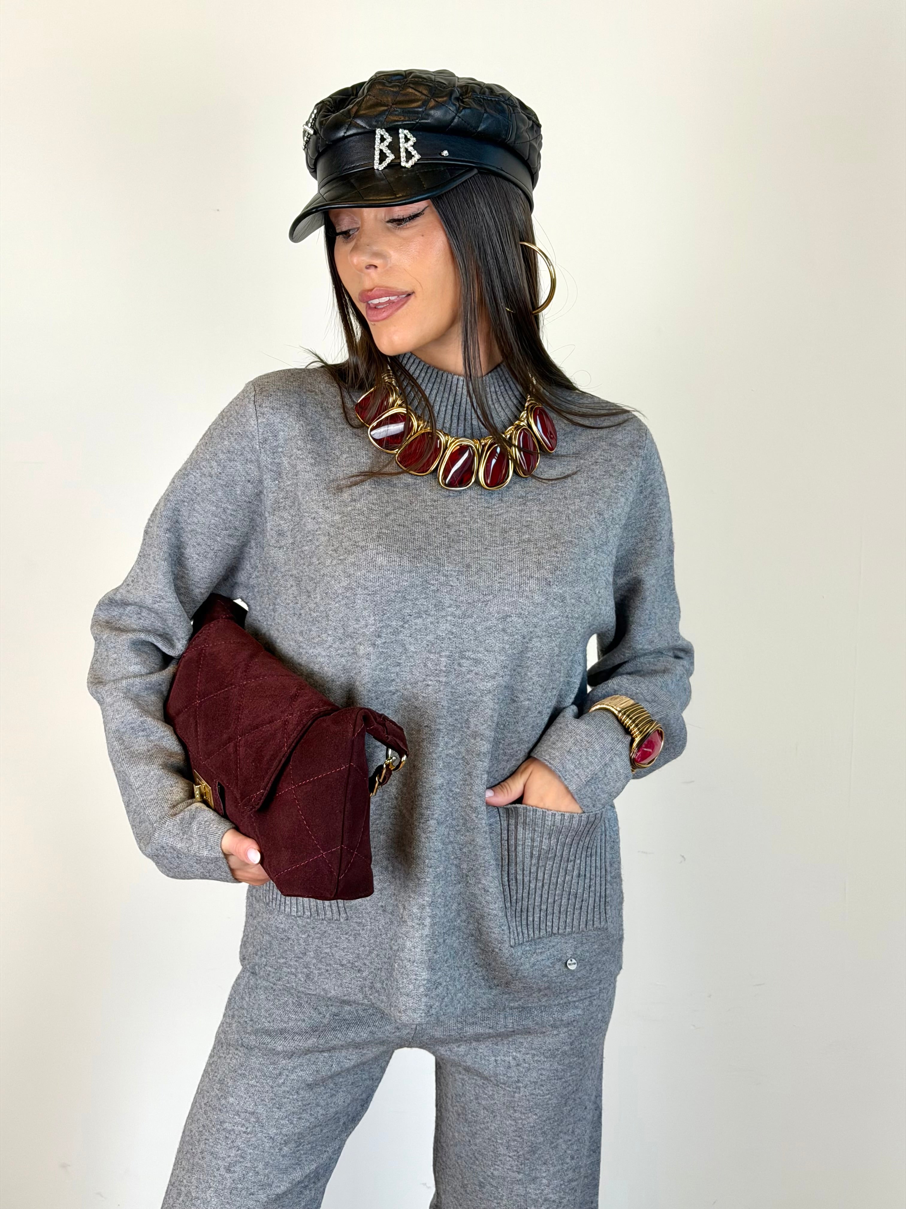 Tuta tasche grigio