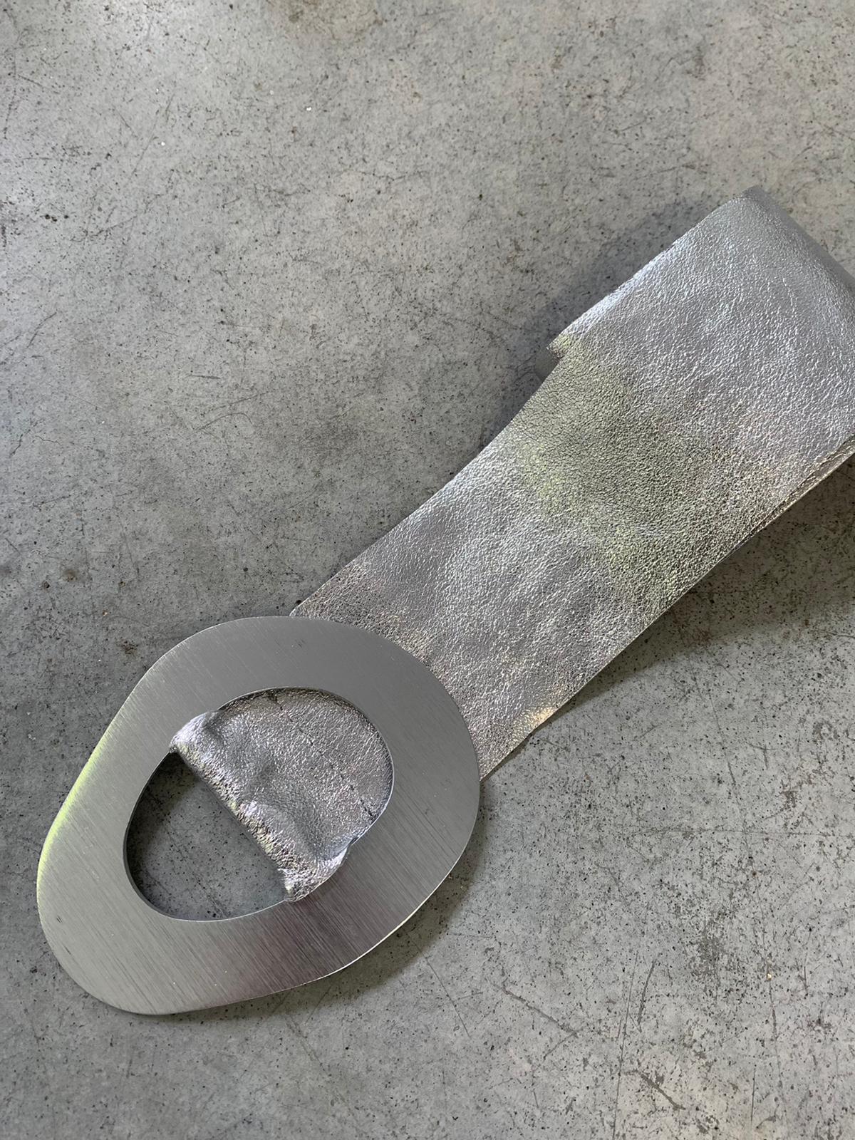 FUSCIACCA camoscio fibbia maxi laminata