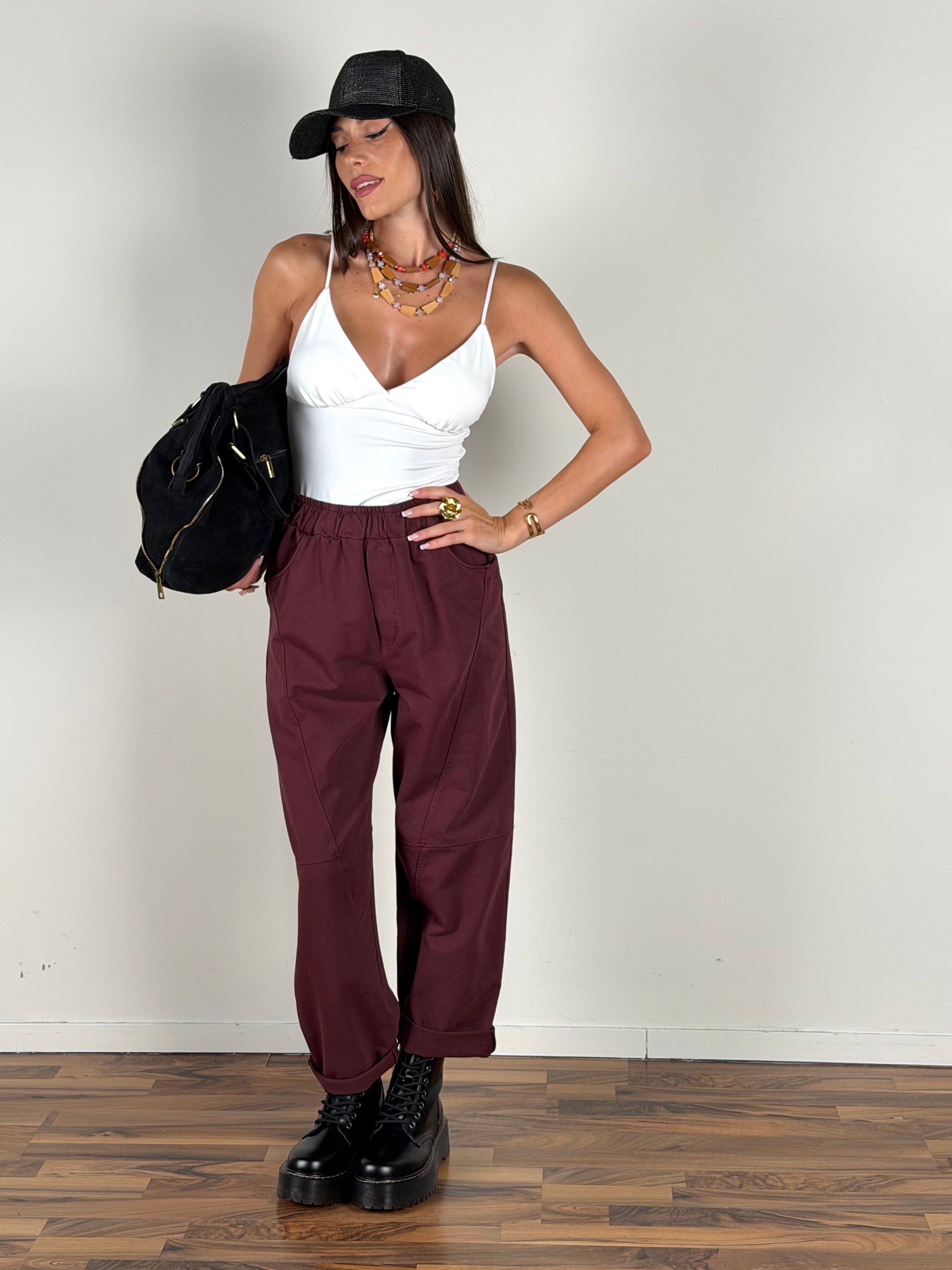Pantalone Divine bordeaux