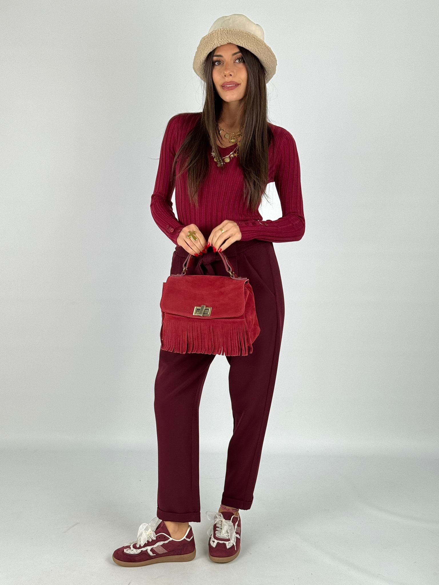 Pantalone completo Amira bordeaux