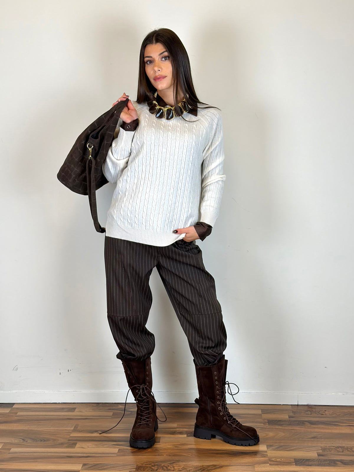 Maglia comfy panna
