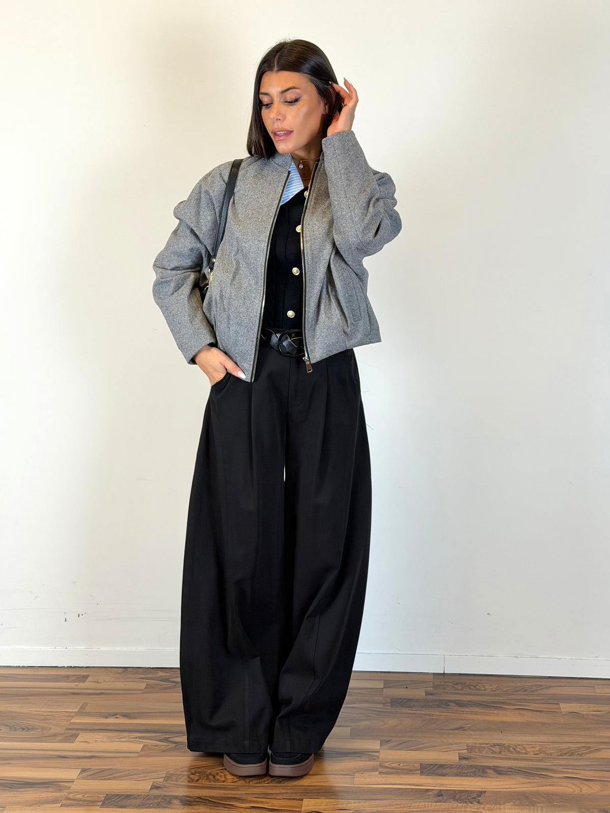 Cappotto Spigato grigio