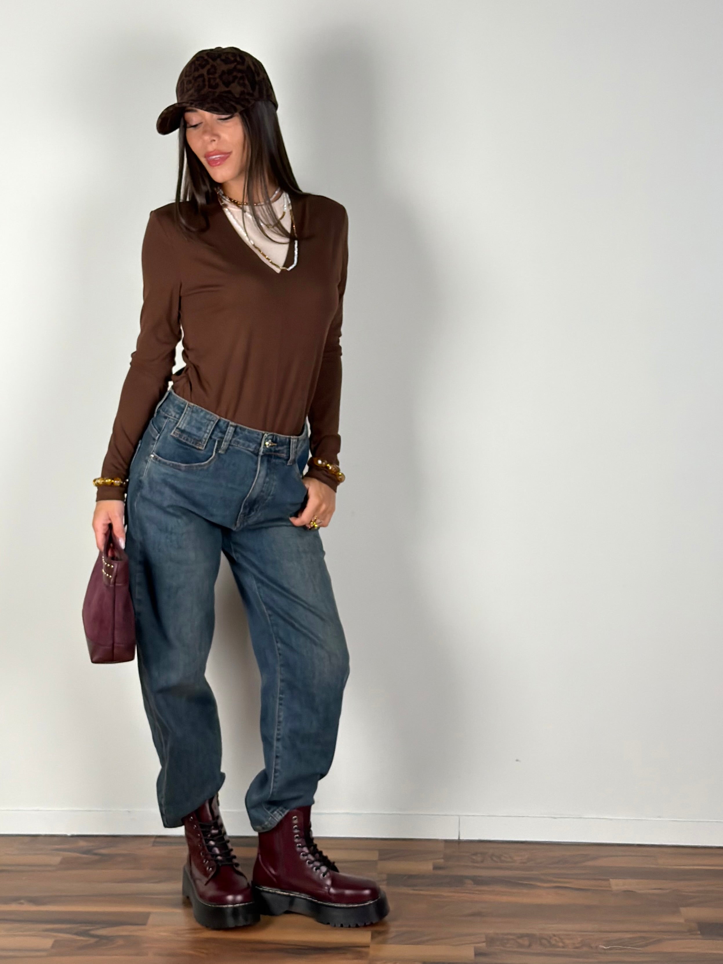 Maglia bicolor moro