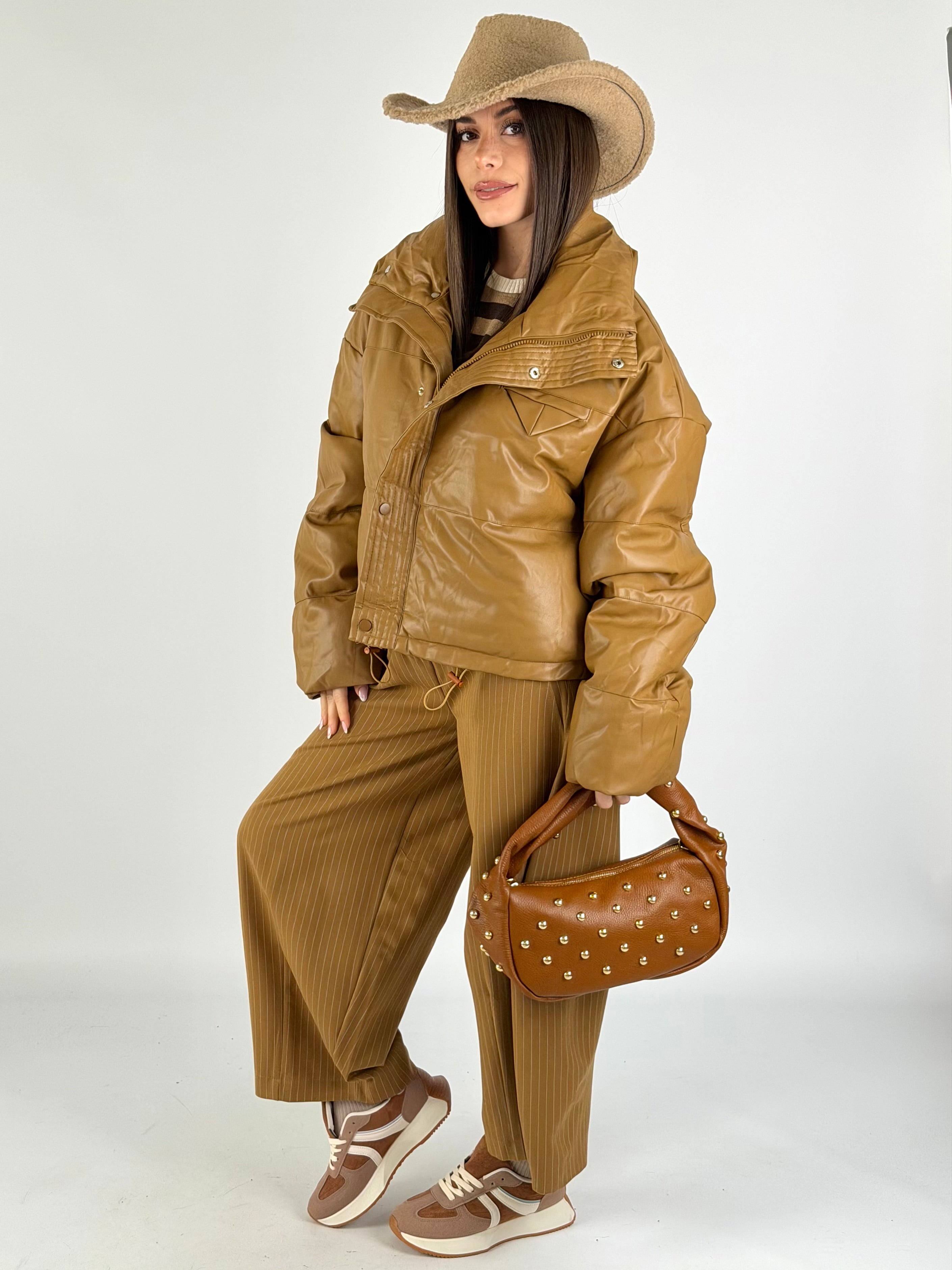 Piumino Iris tabacco