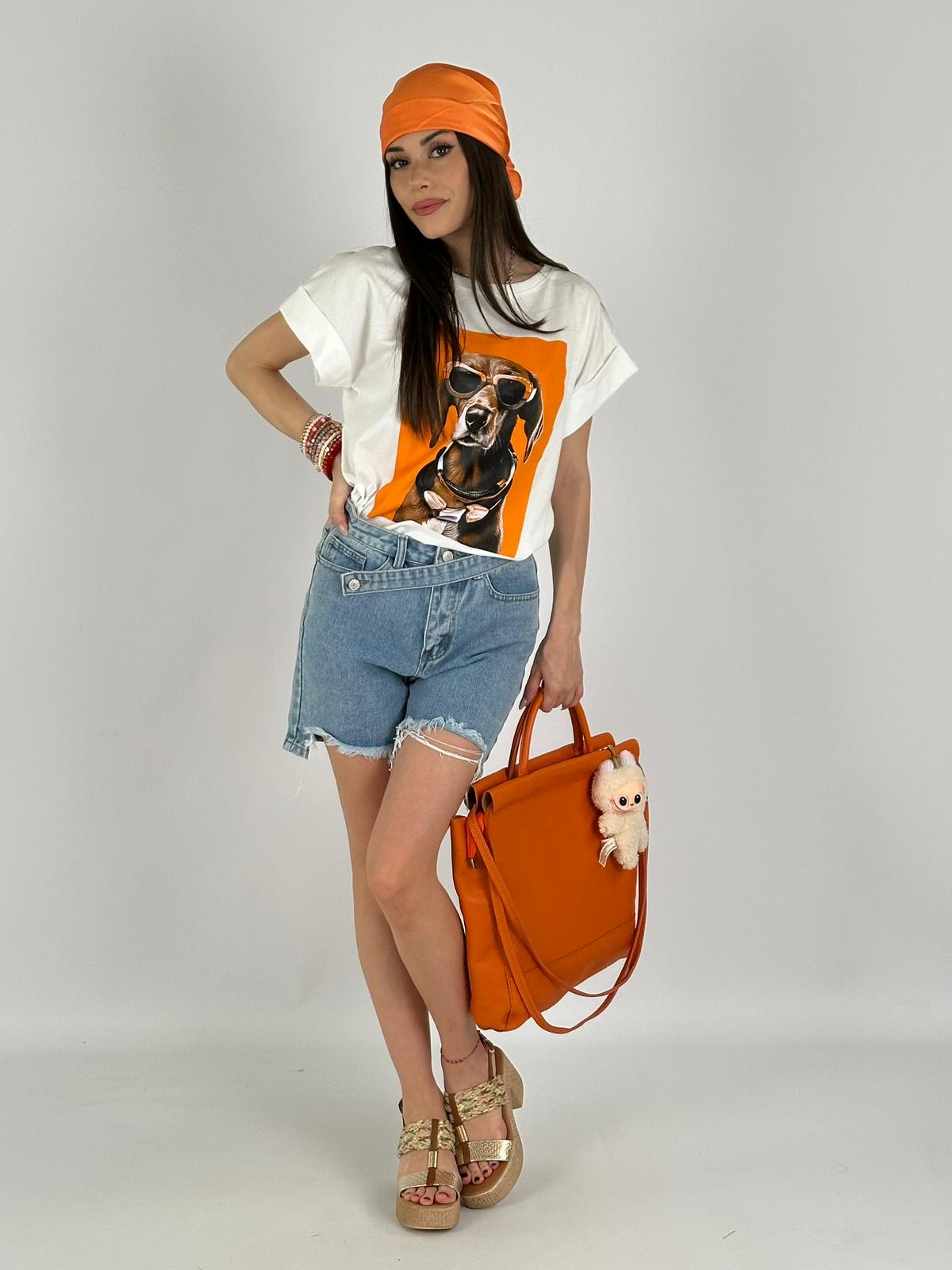 T-shirt 100% cotone dog sunglasses