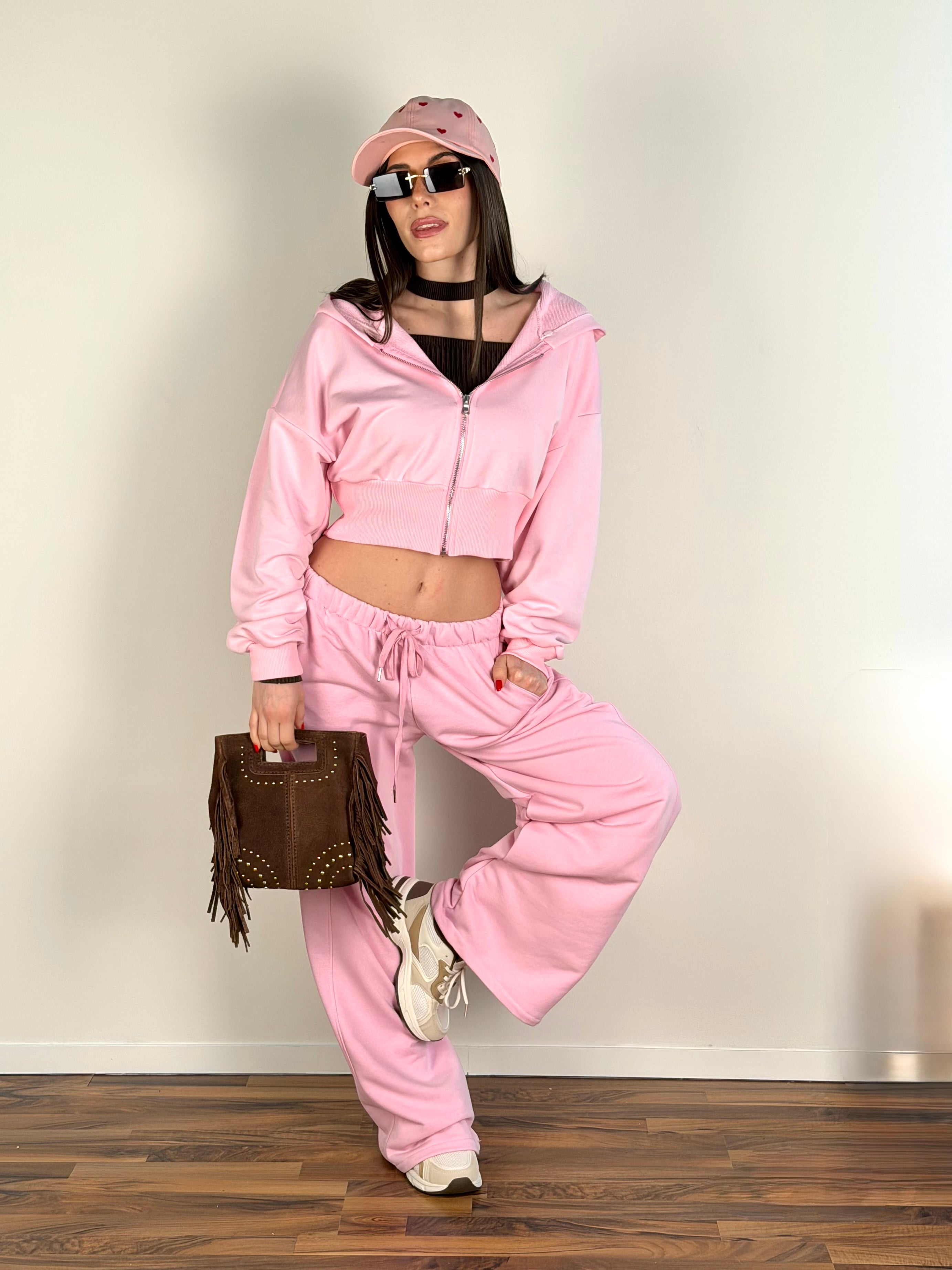 Felpa tuta sportiva City rosa