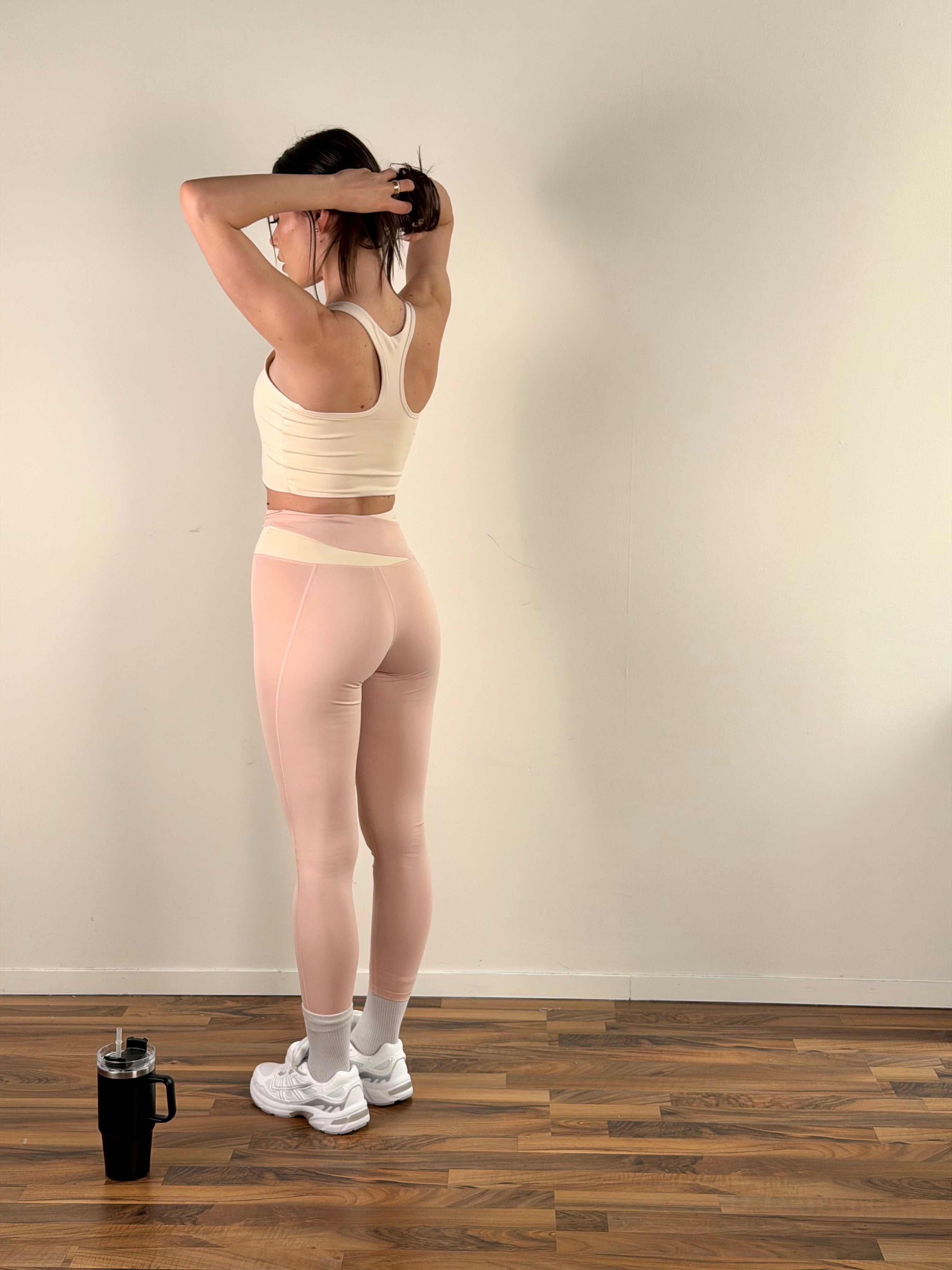 Pantalone Set sportivo bicolor rosa