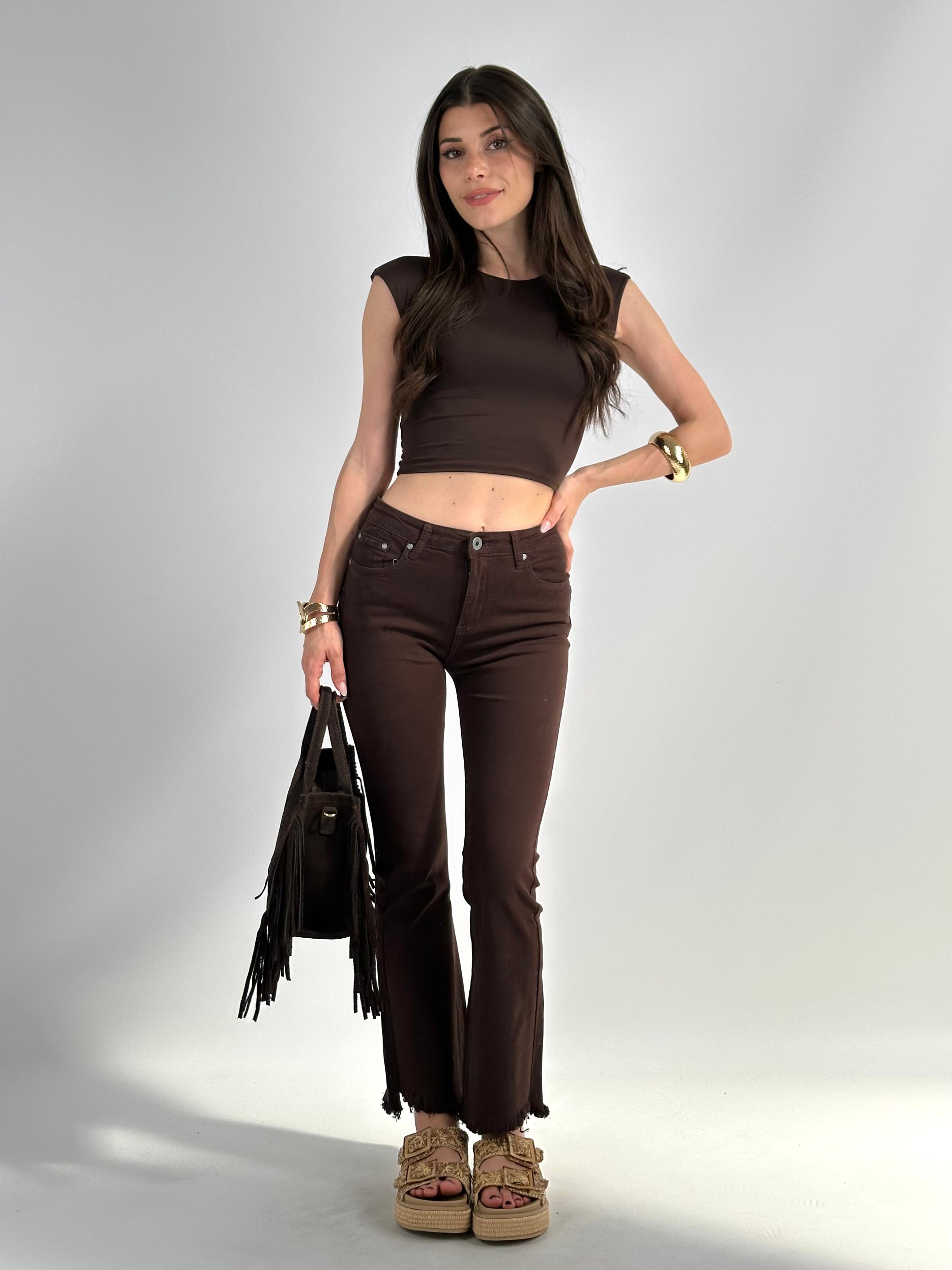 Jeans denim day sfrangiato moro