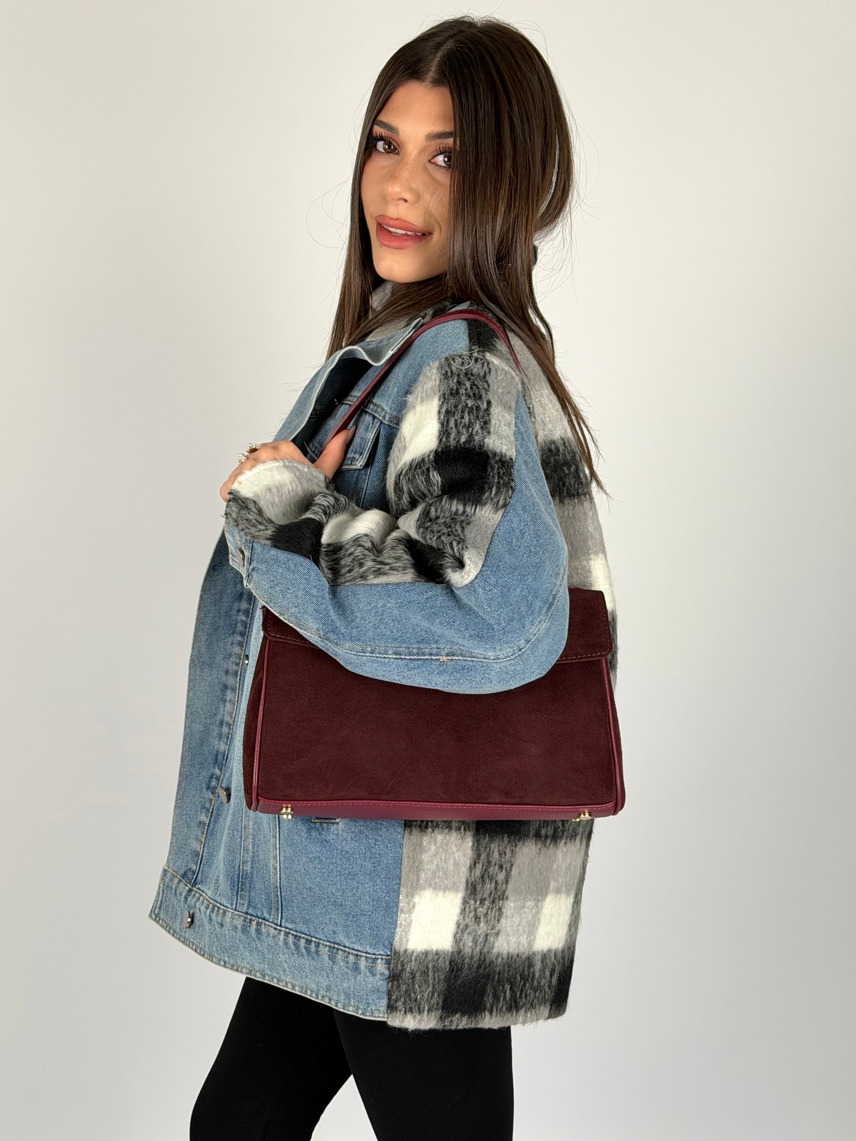 Giubbino jeans e check