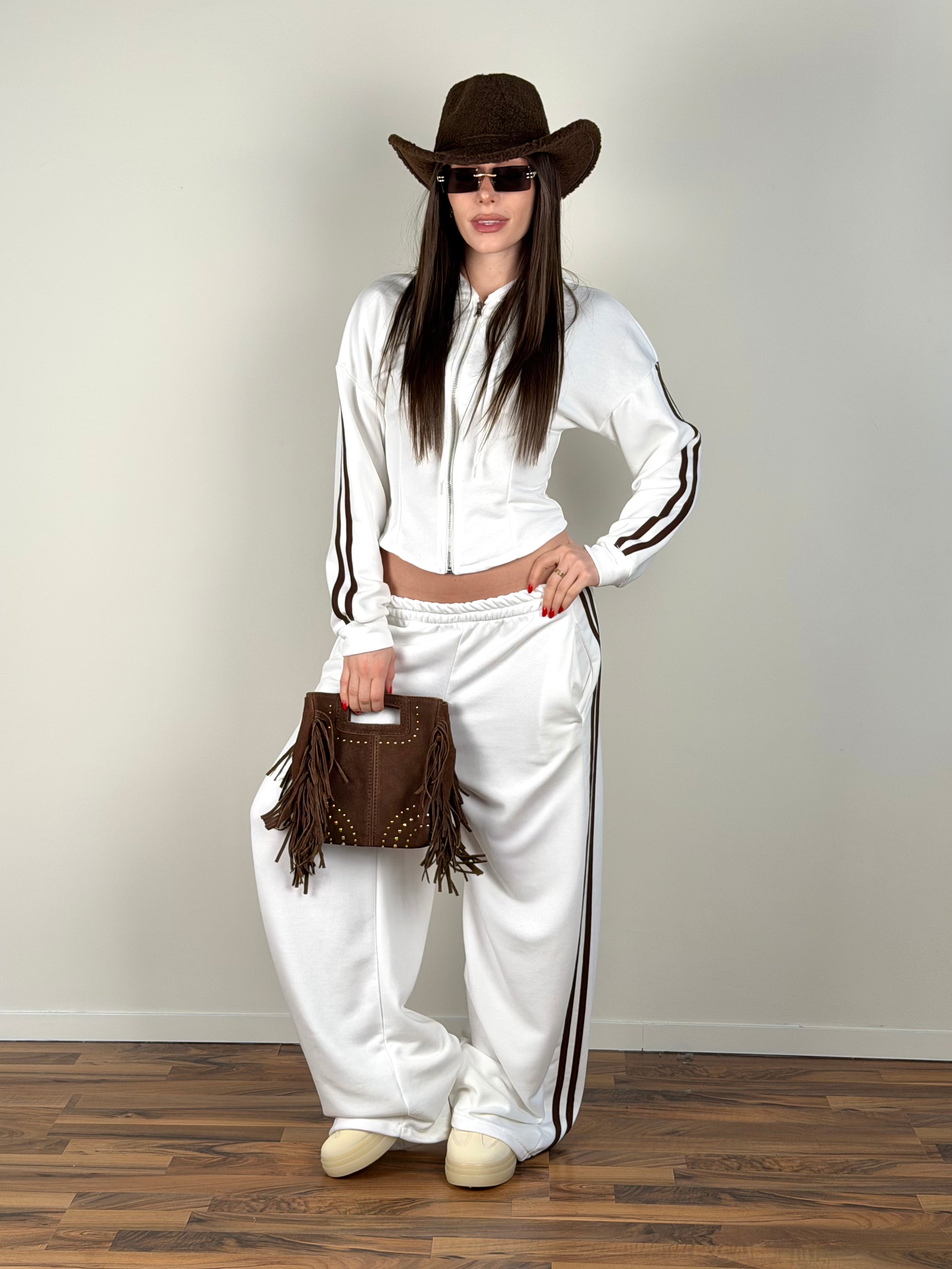 Pantalone tuta iconic bianca