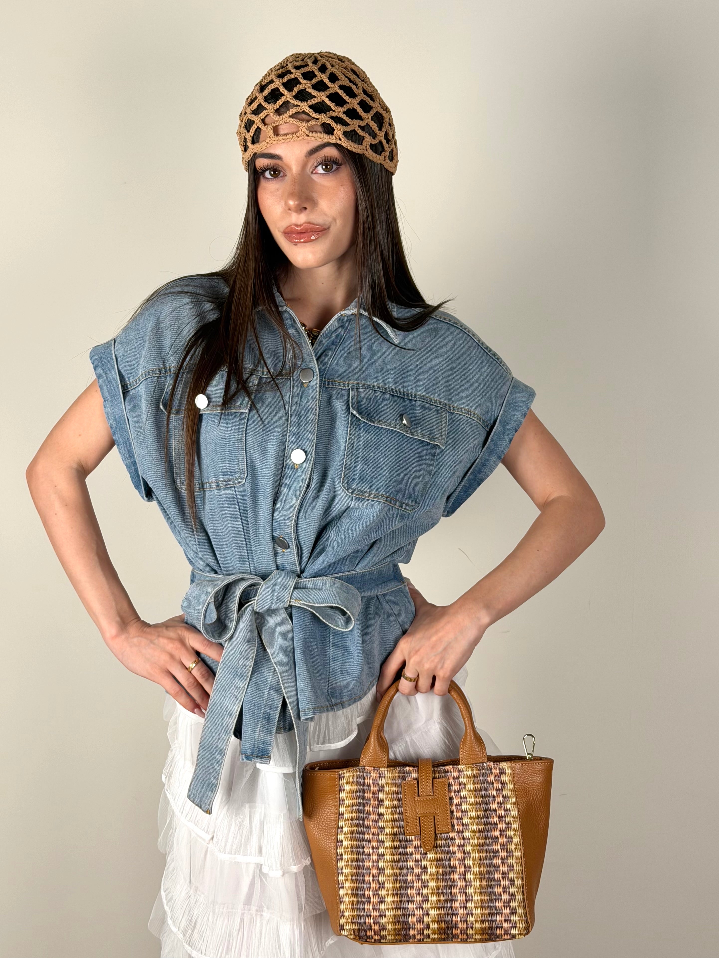Abito camicia jeans + gonna tulle