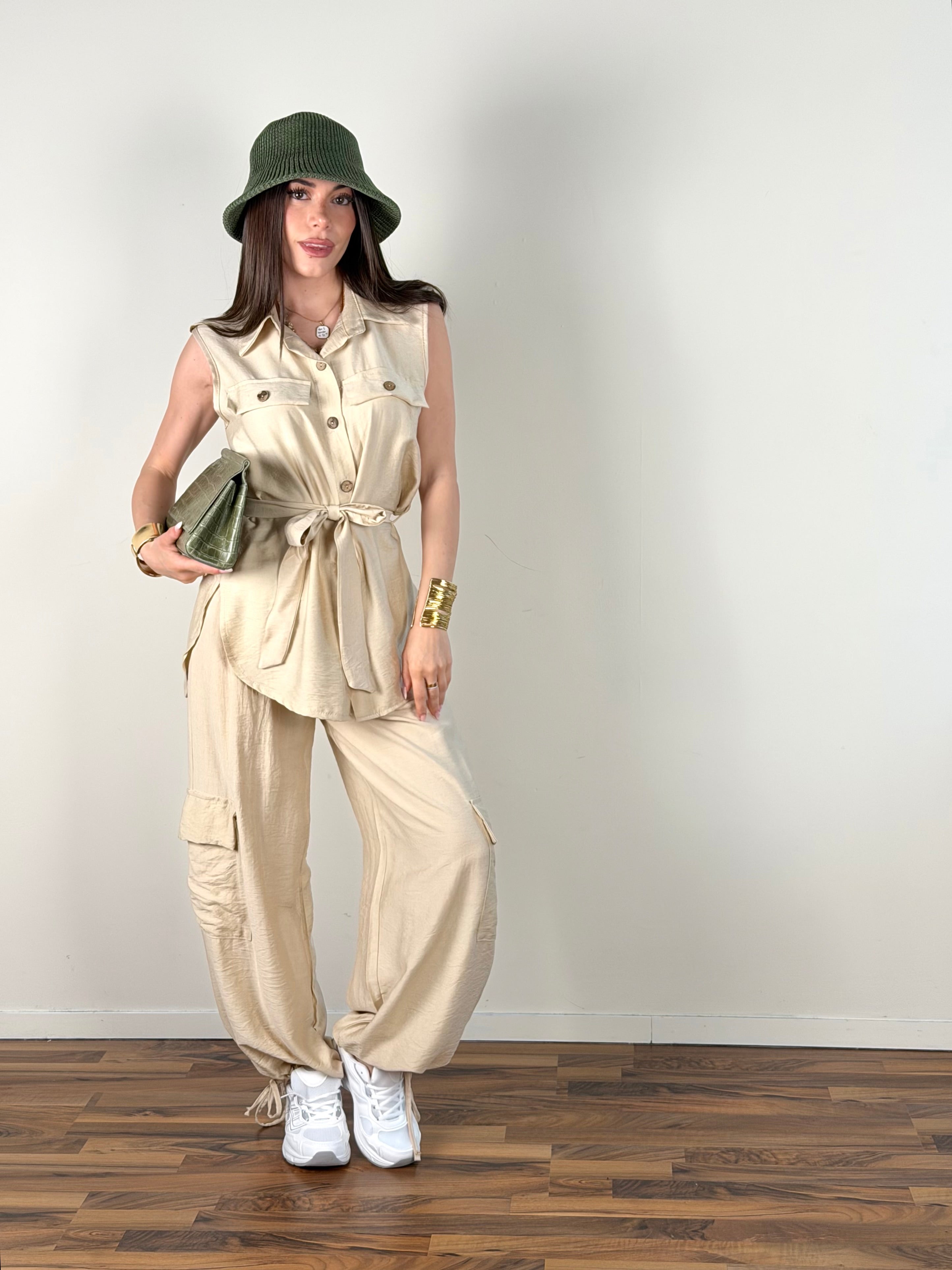 Smanicato Gilet twist beige