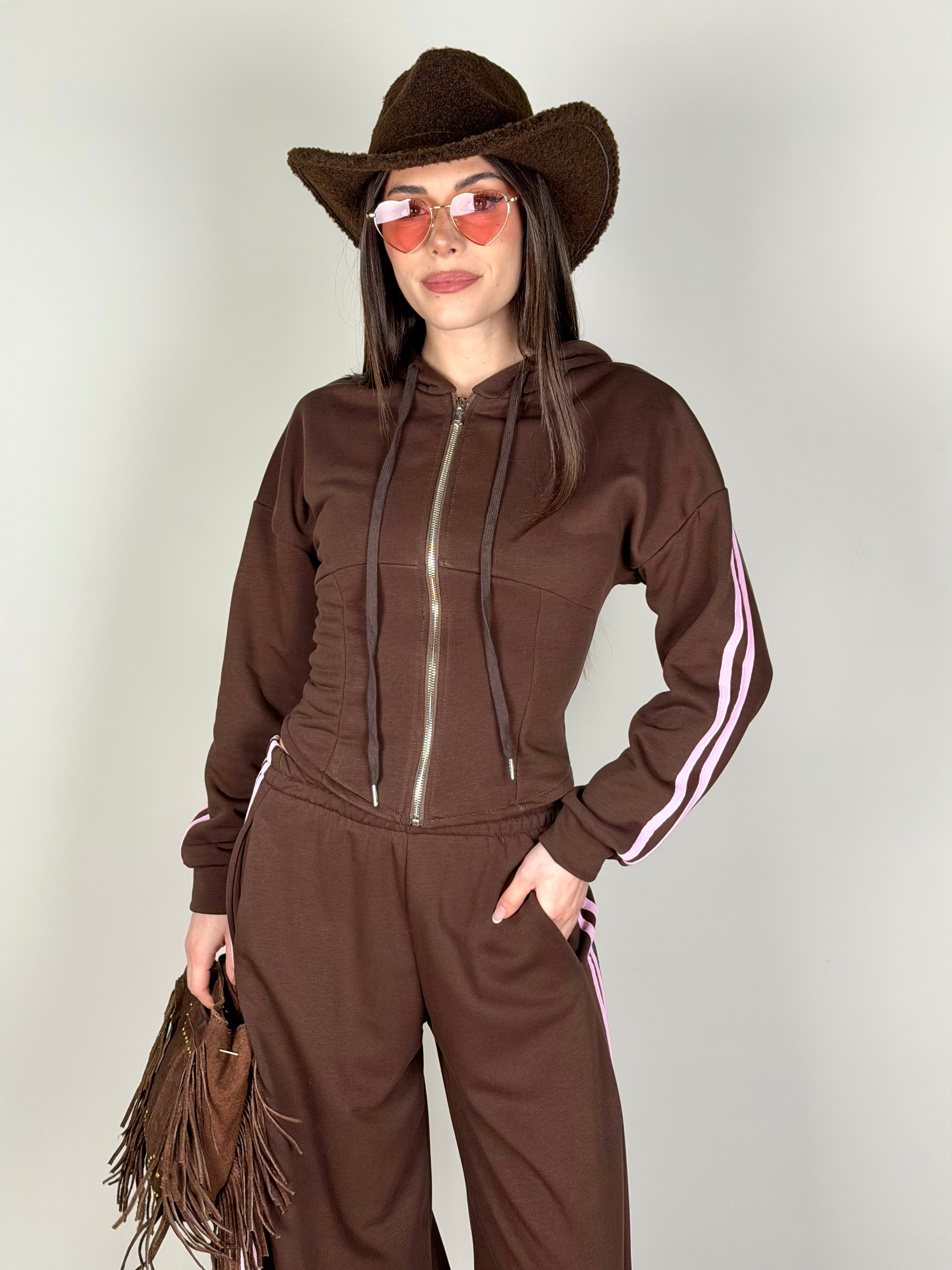 Felpa tuta sportiva Iconic moro