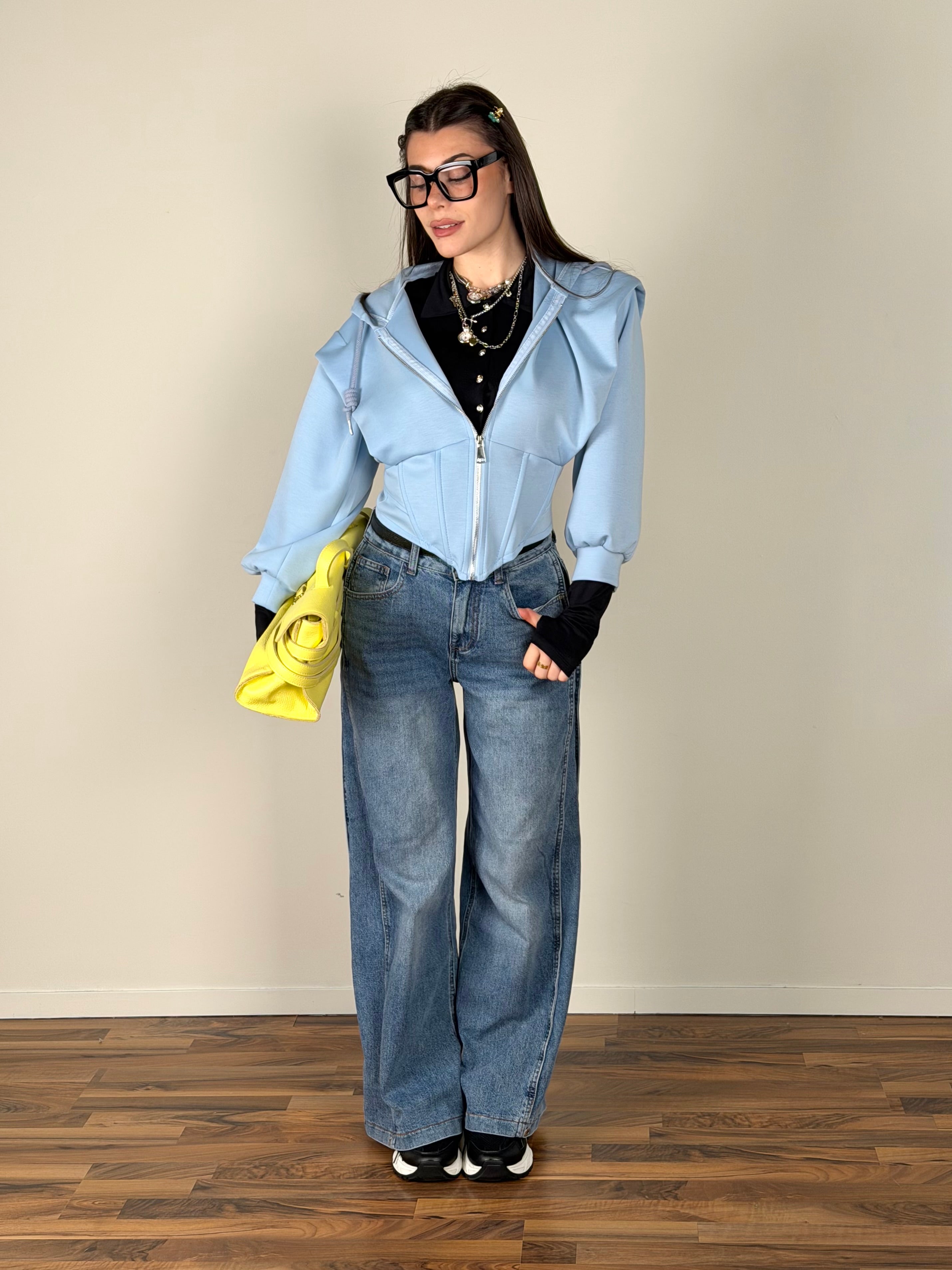 Felpa Rubacuori celeste