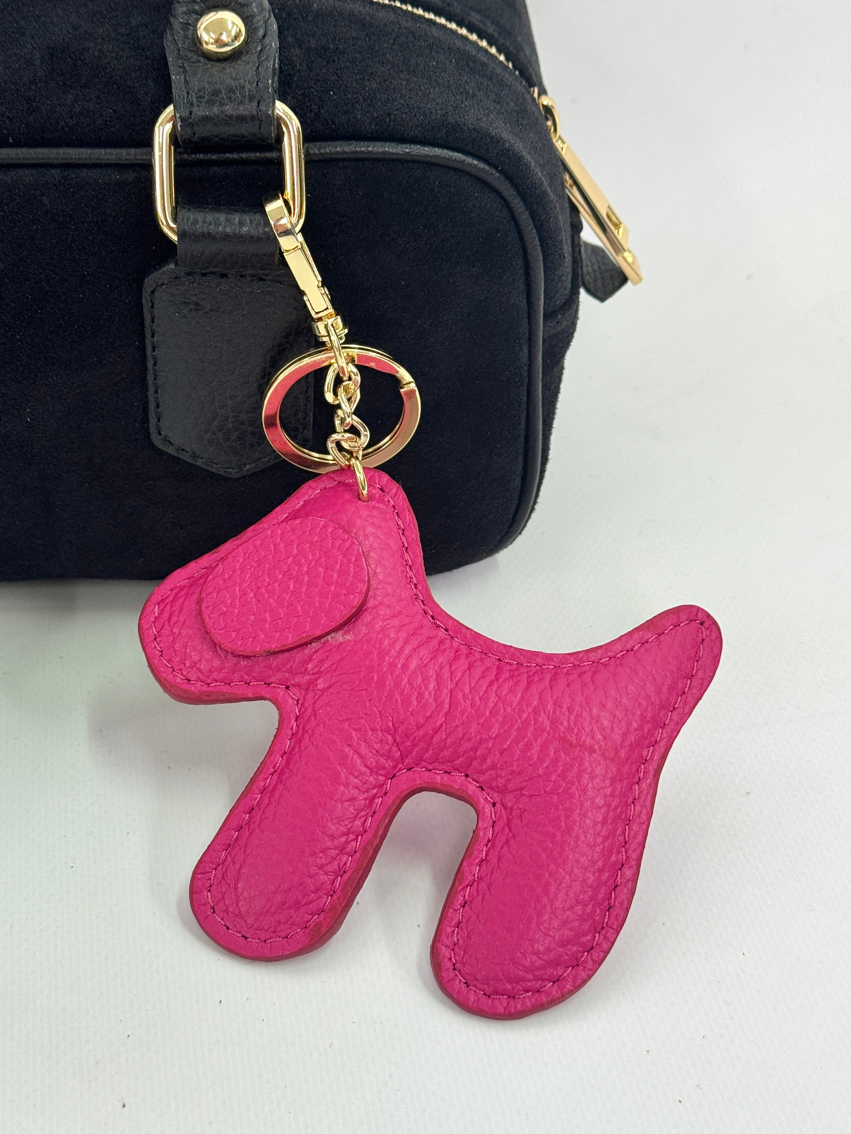 Ciondolo borsa vera pelle Dog