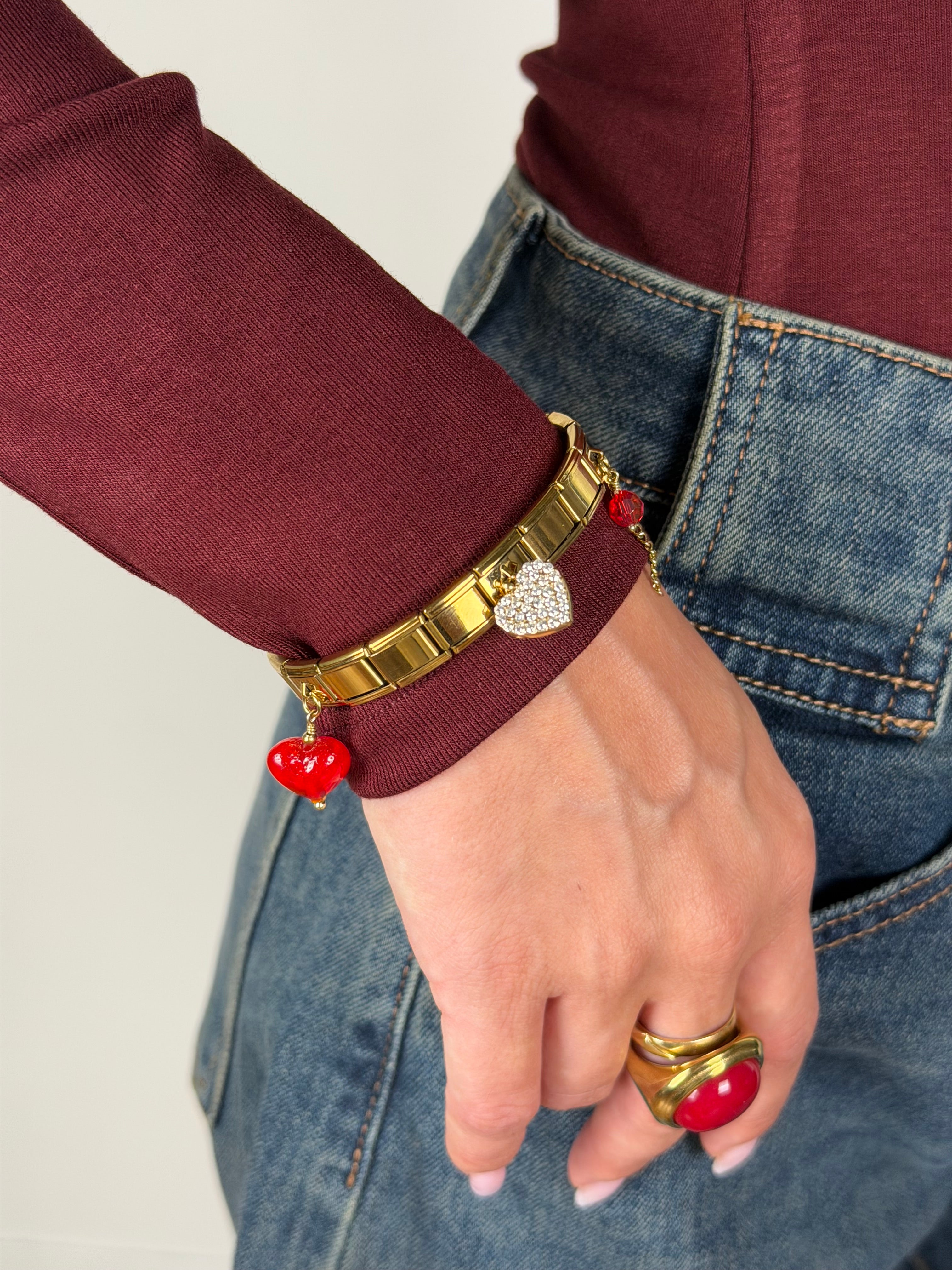 Bracciale ciondoli - collezione regina di cuori