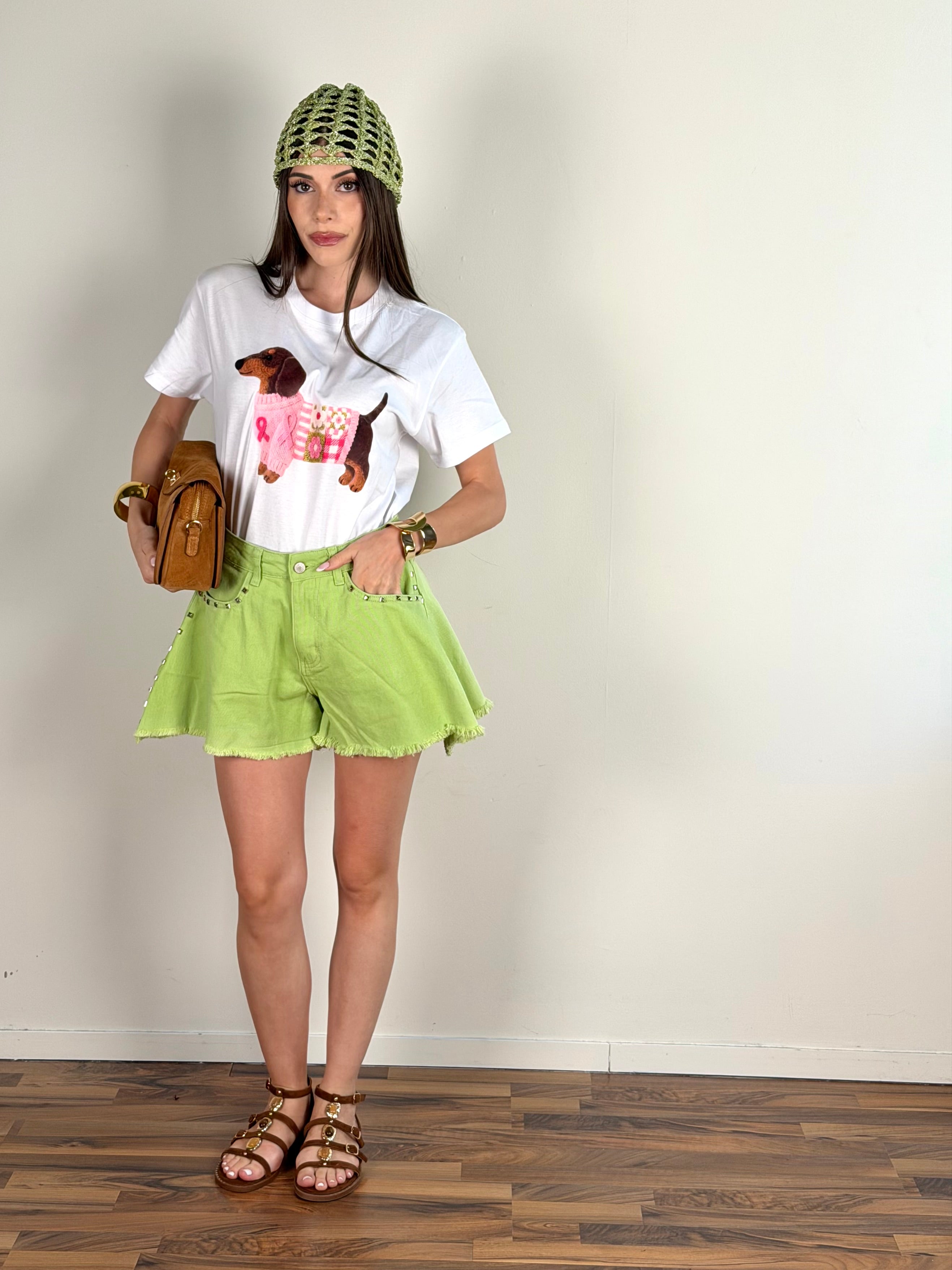 Short jeans rock verde