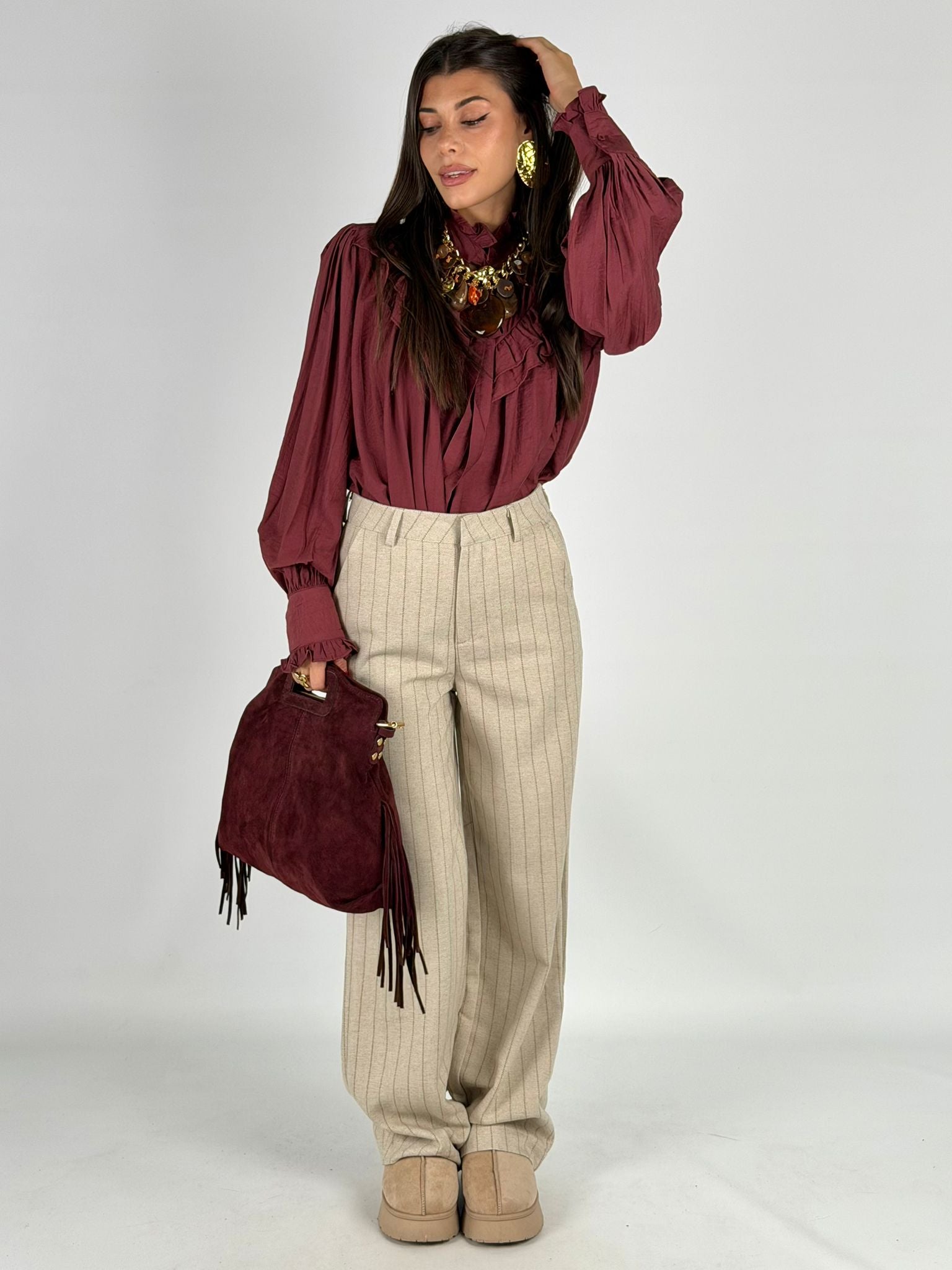 Camicia Agata bordeaux