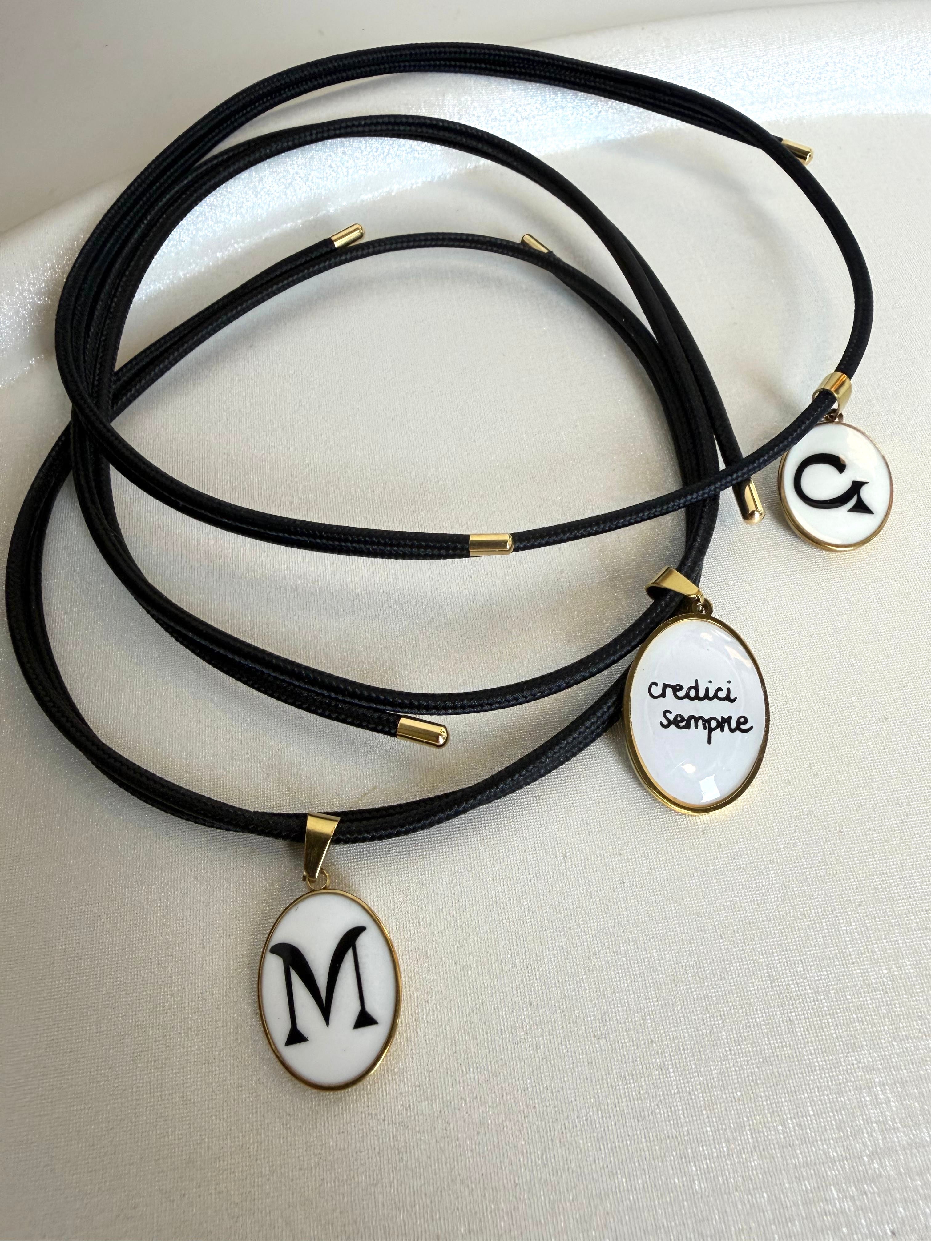 Collana ‘segui il tuo cuore’ Cordino nero