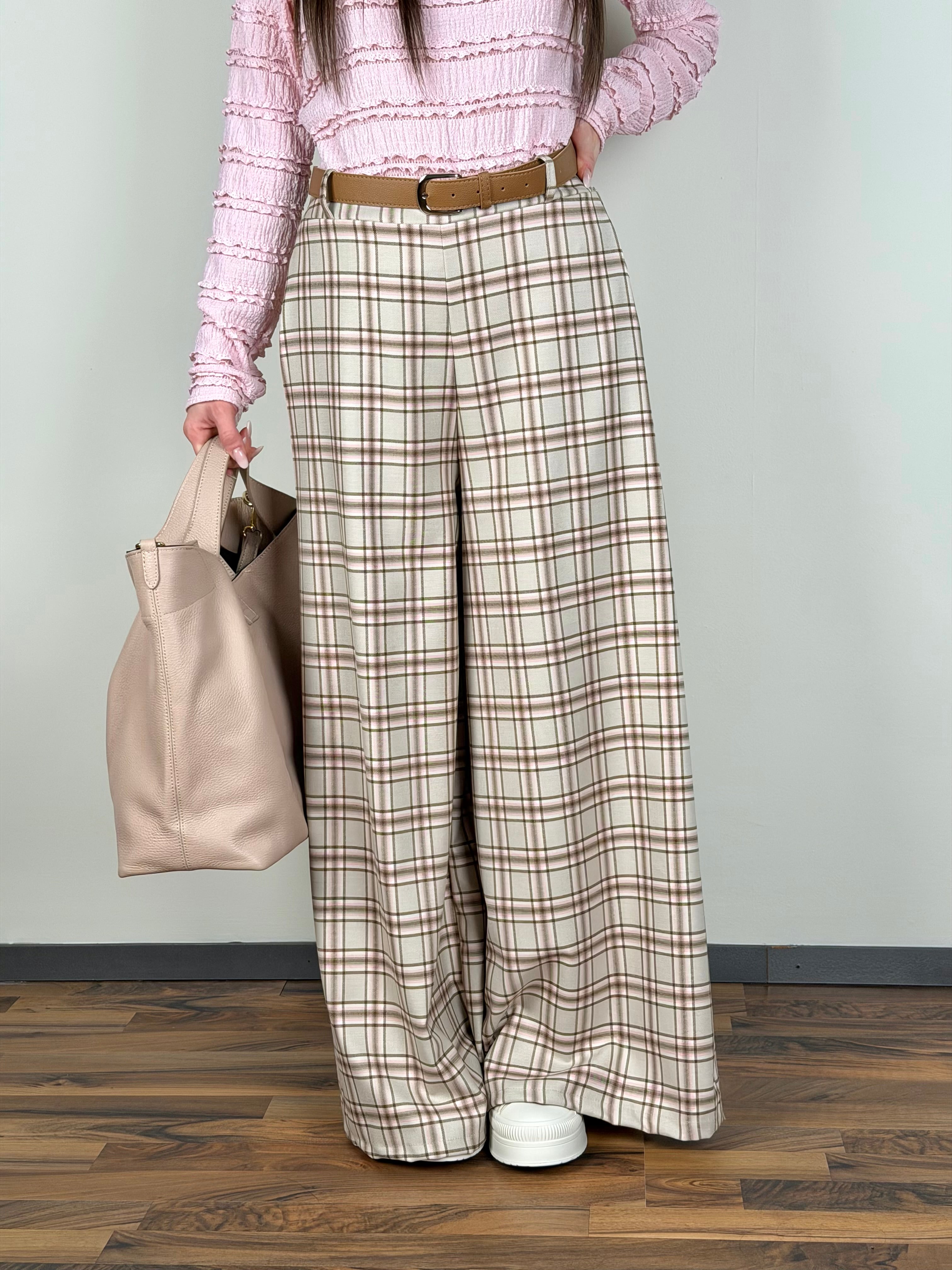 Pantalone check Siria beige