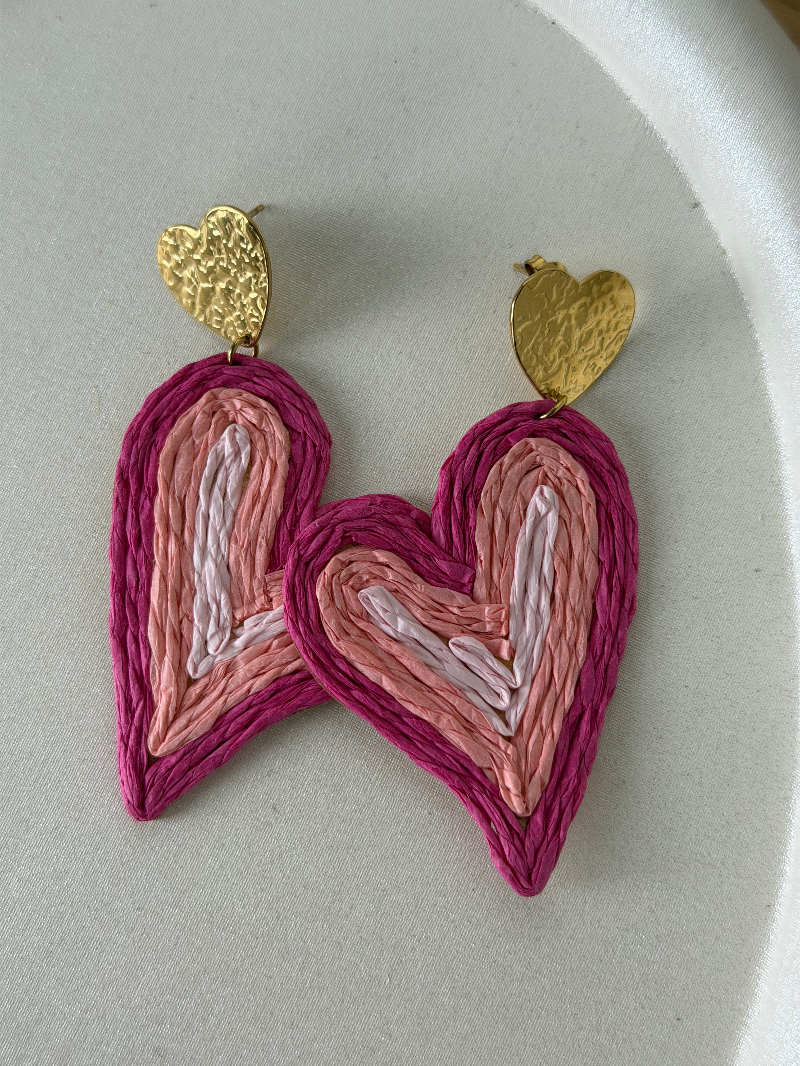 Orecchini cuore ricamato - collezione AMORE