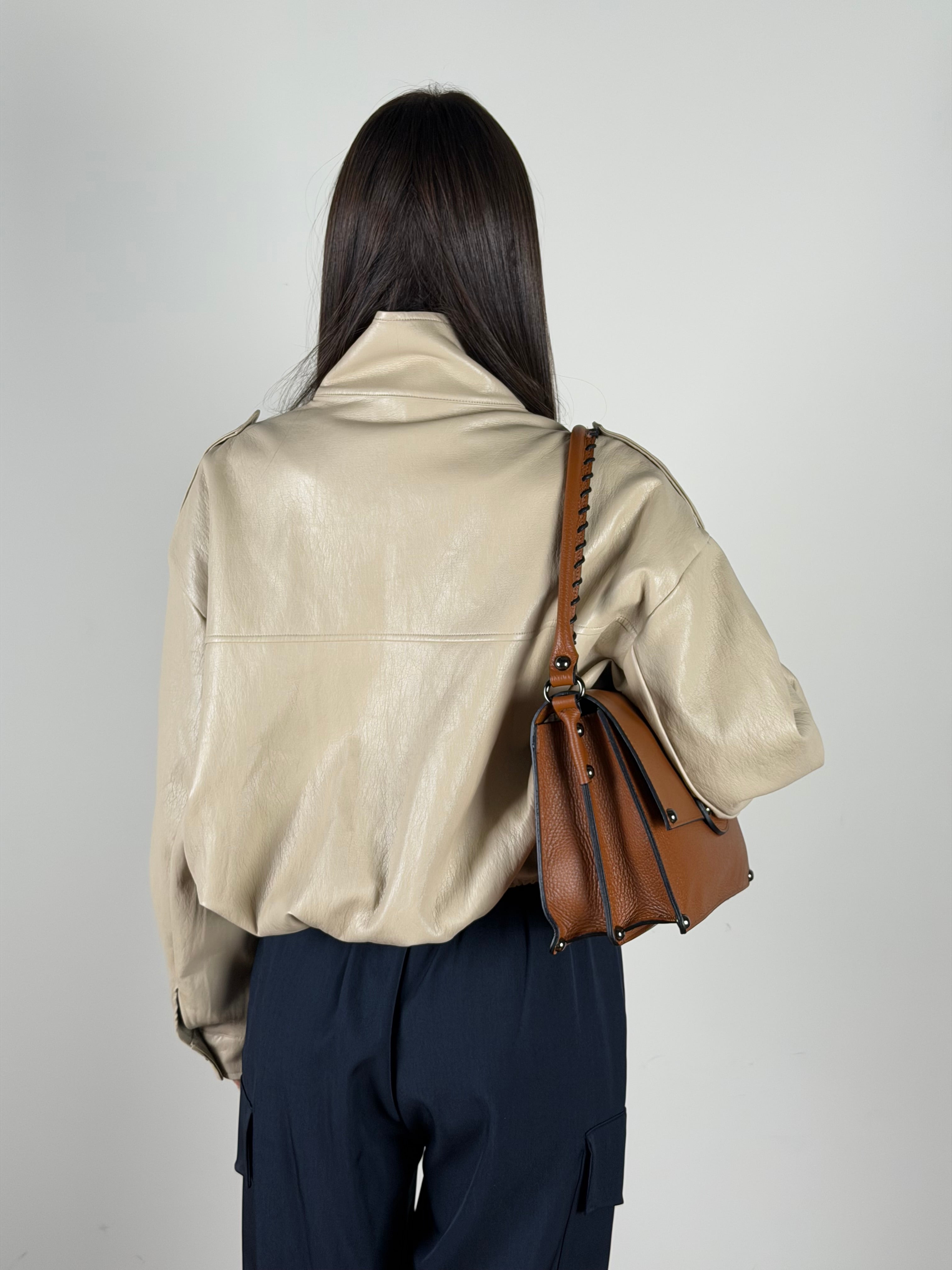 Bomber ecopelle Luna beige