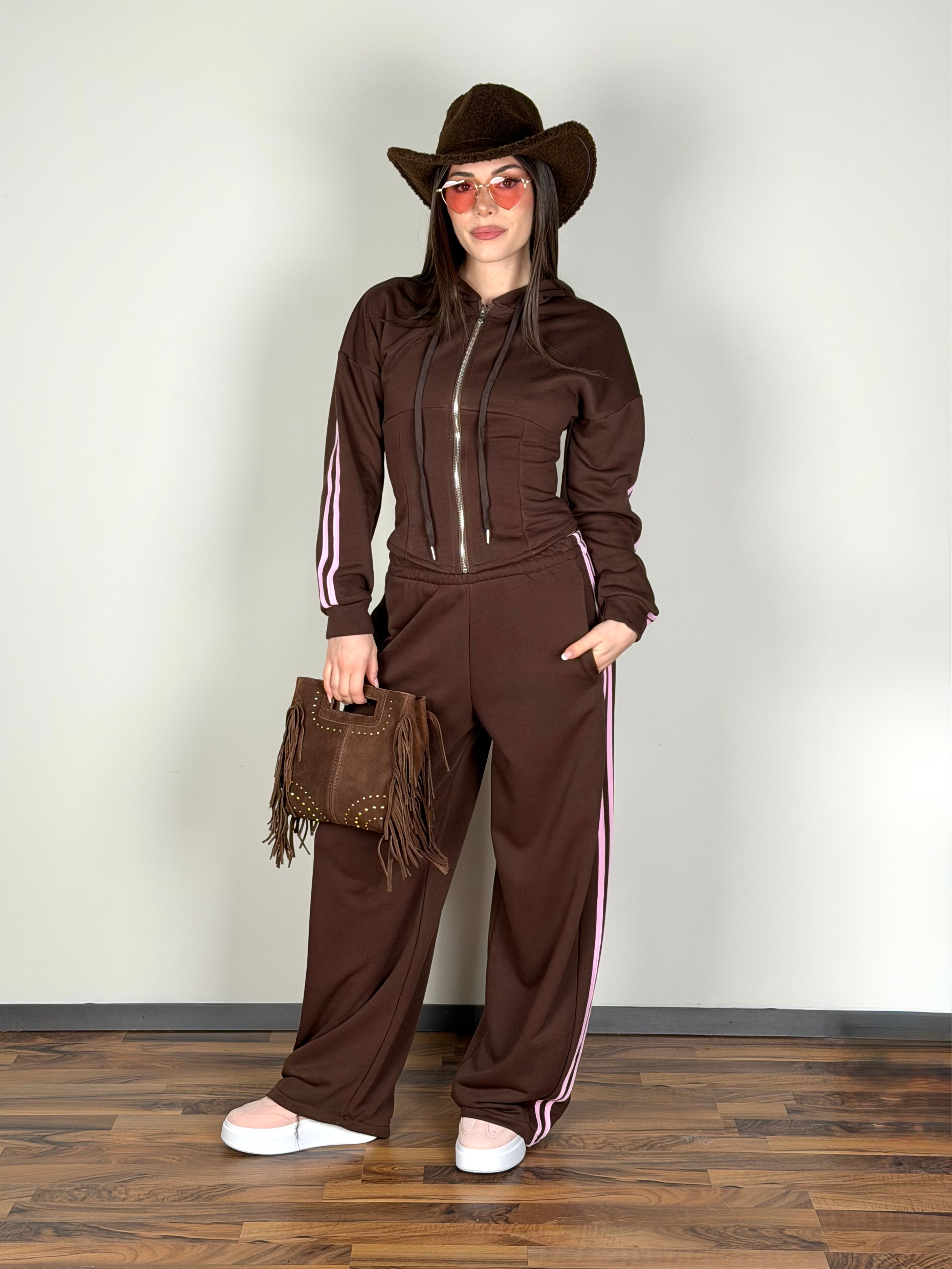 Felpa tuta sportiva Iconic moro