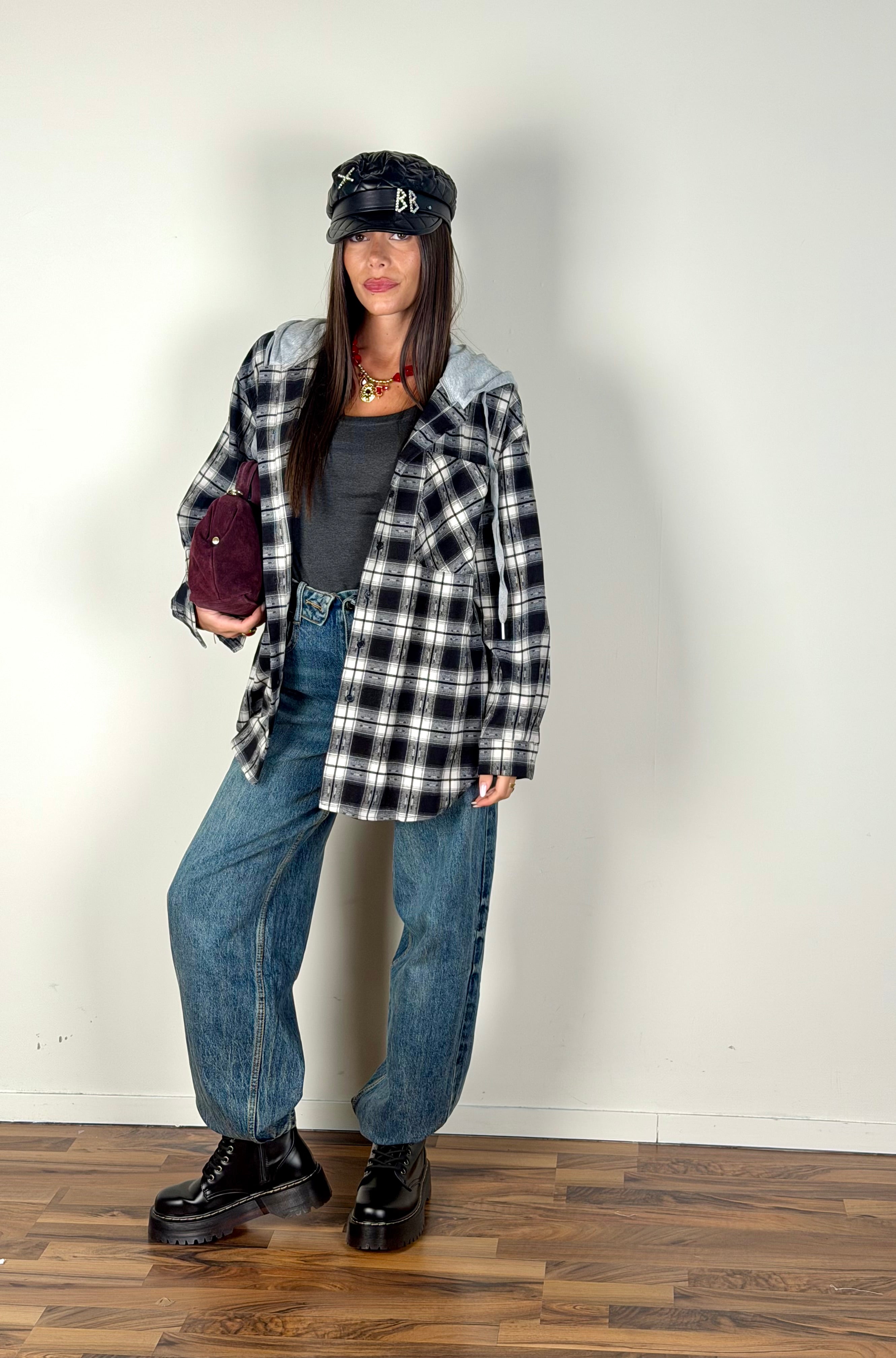 Camicia Check Street nero