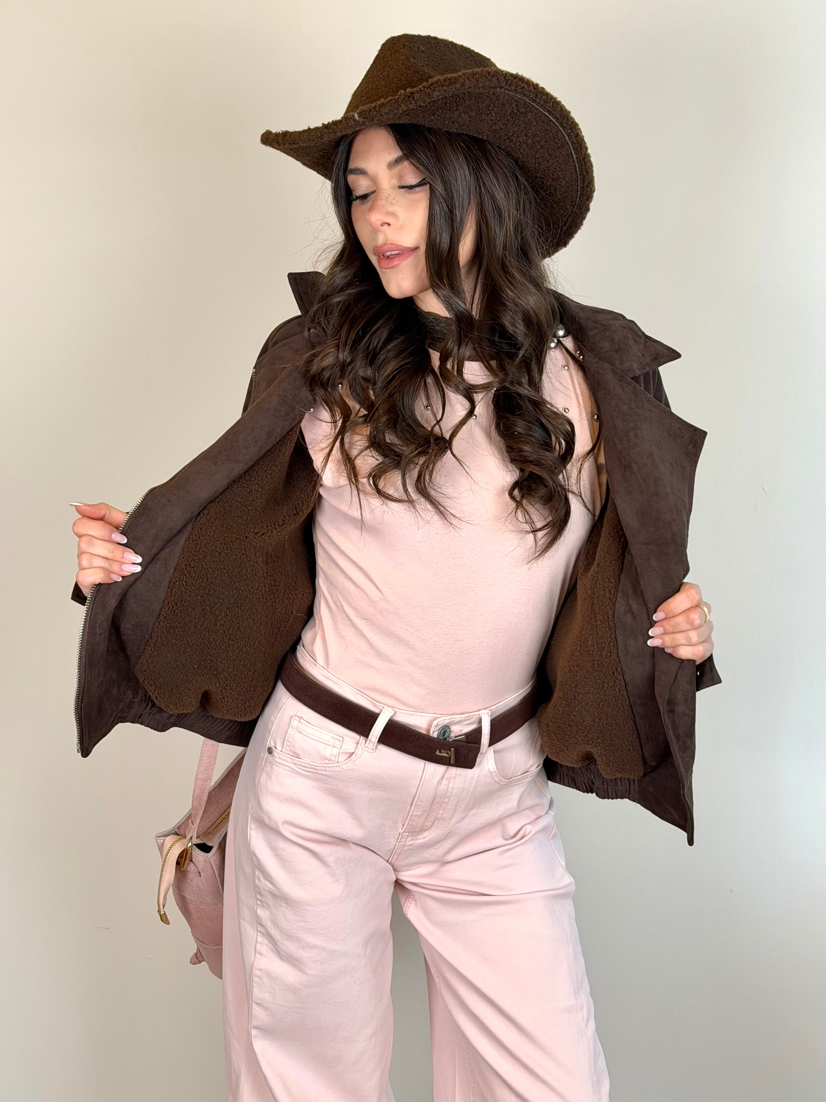 Giubbino bomber scamosciato