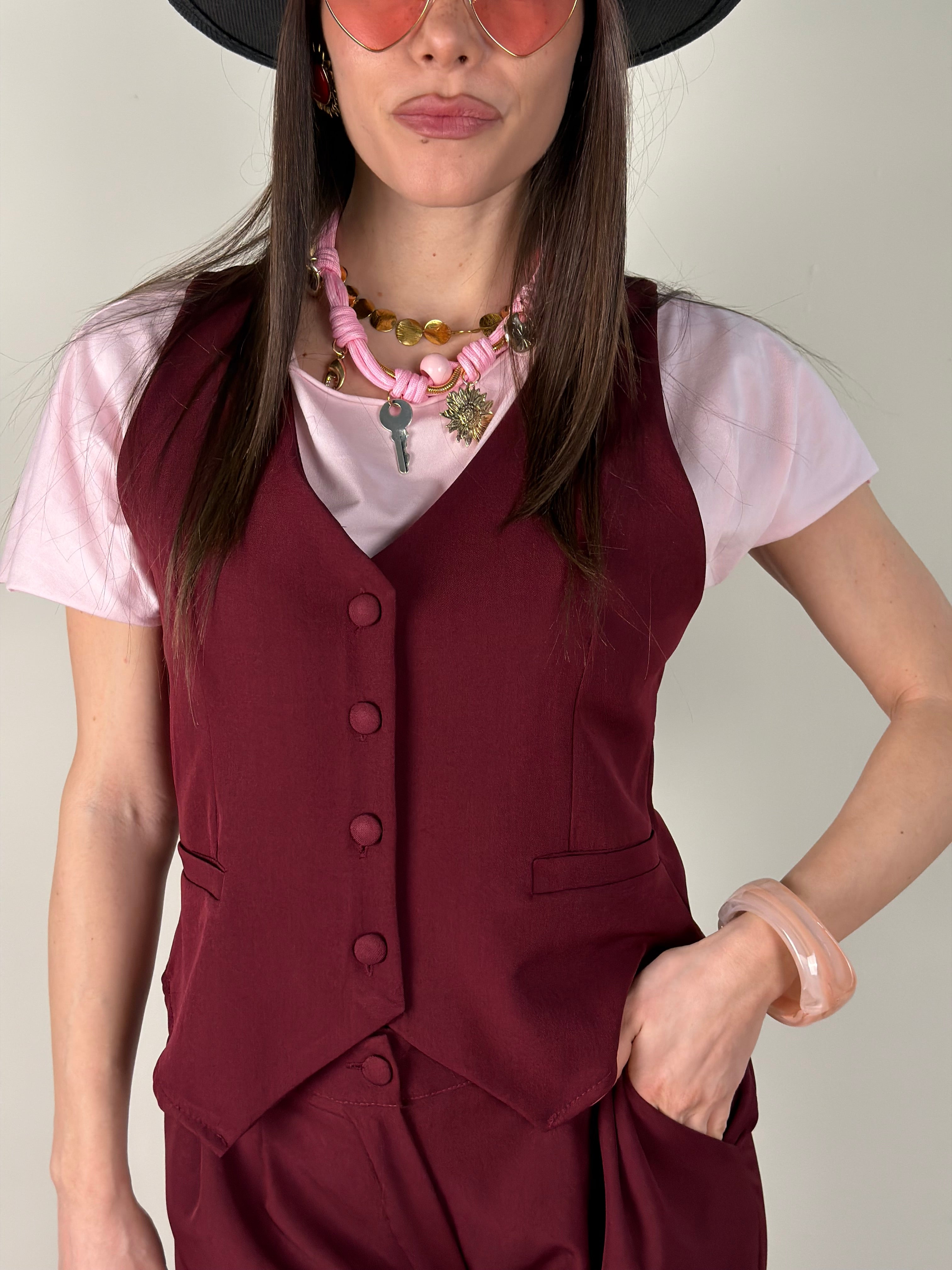 Gilet Luxe bordeaux
