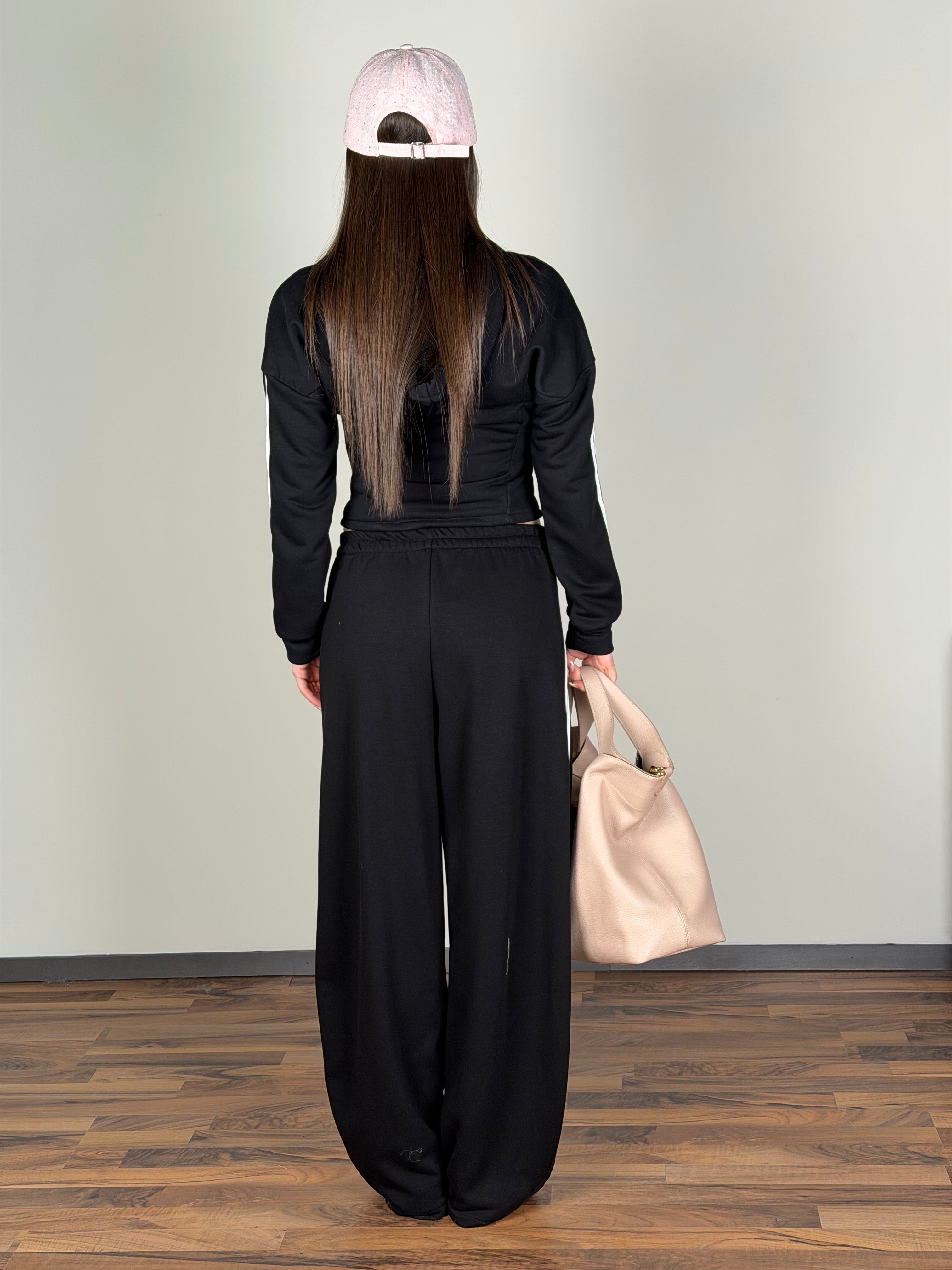 Felpa tuta sportiva Iconic nera