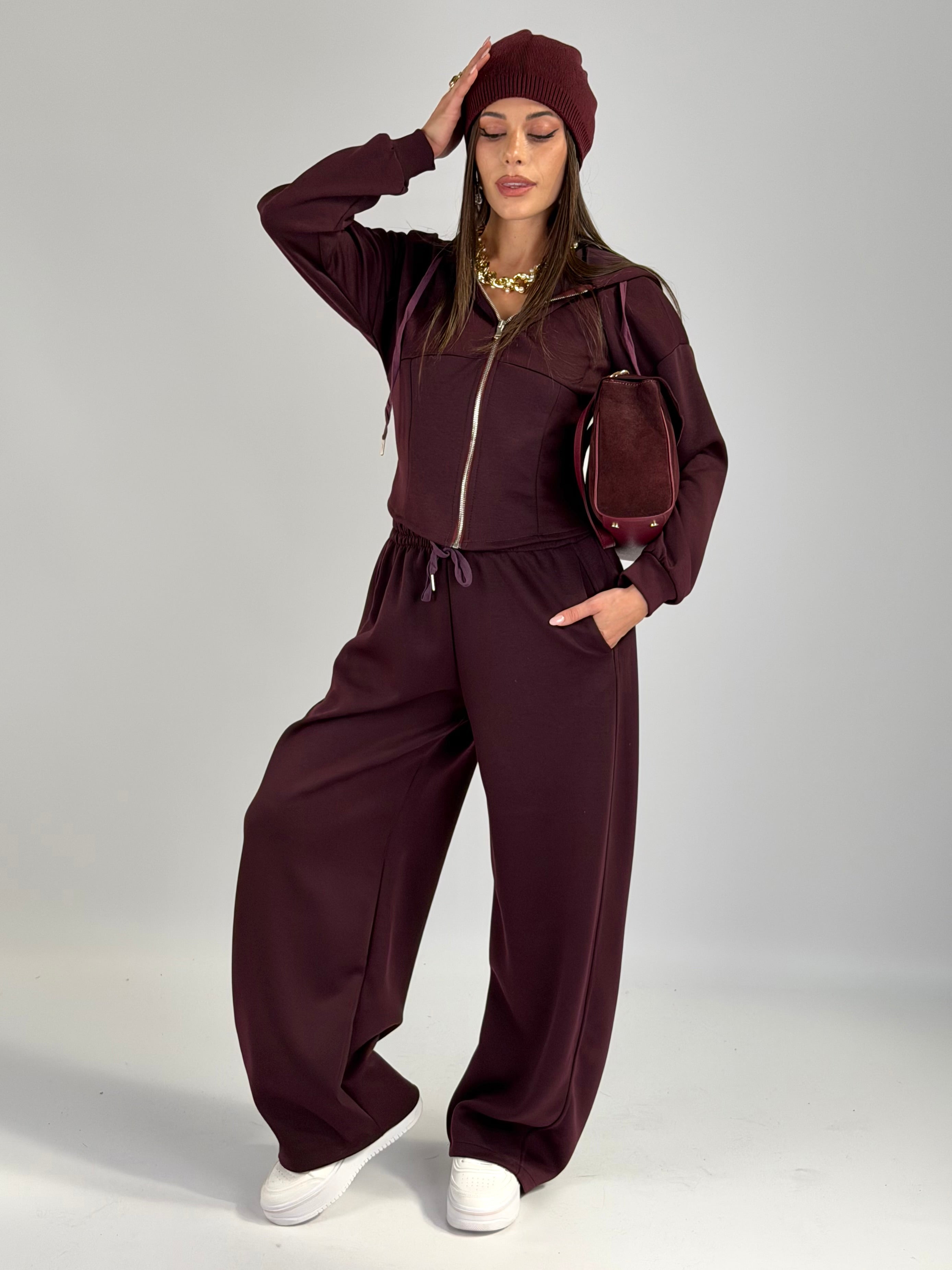 Felpa tuta sportiva Evelyn bordeaux
