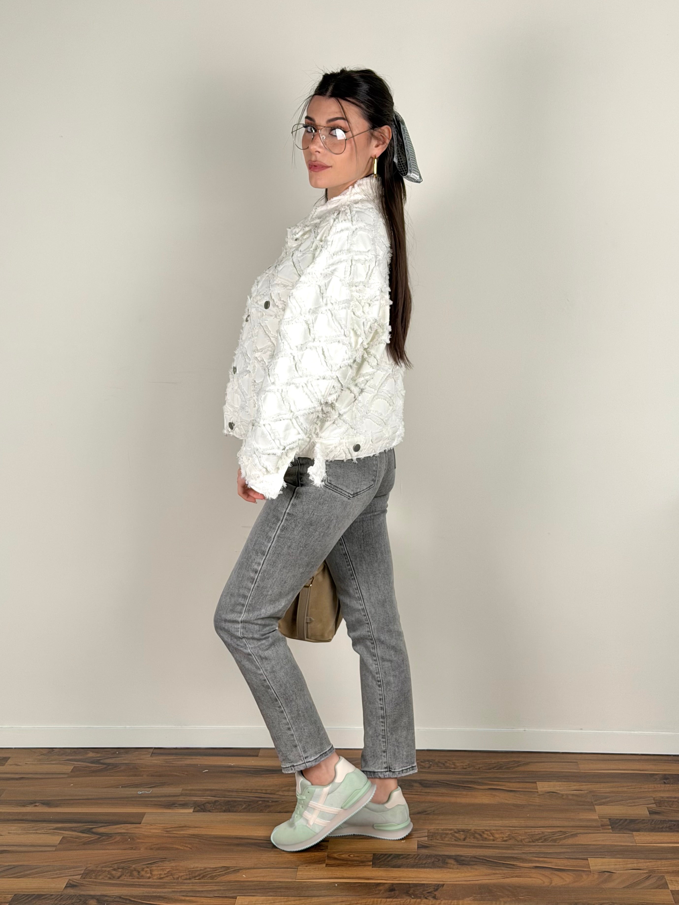 Giubbino rombi bianco