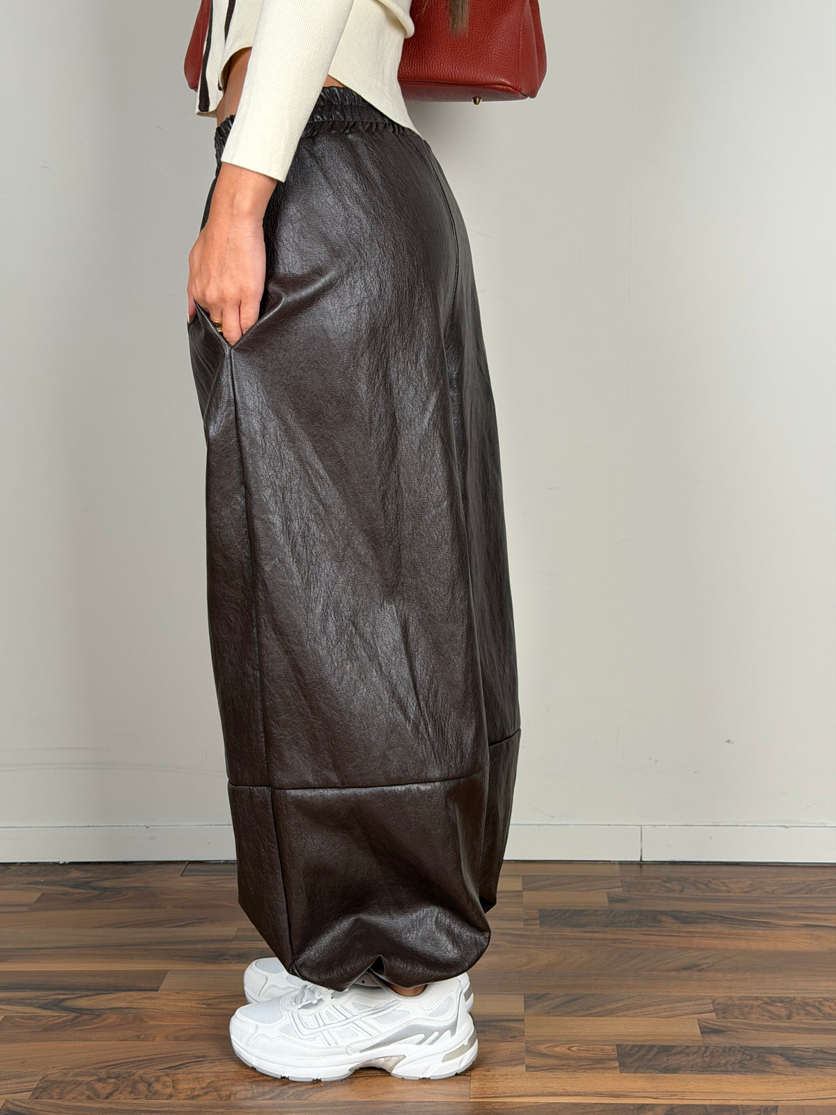 Pantalone ecopelle Ylenia moro