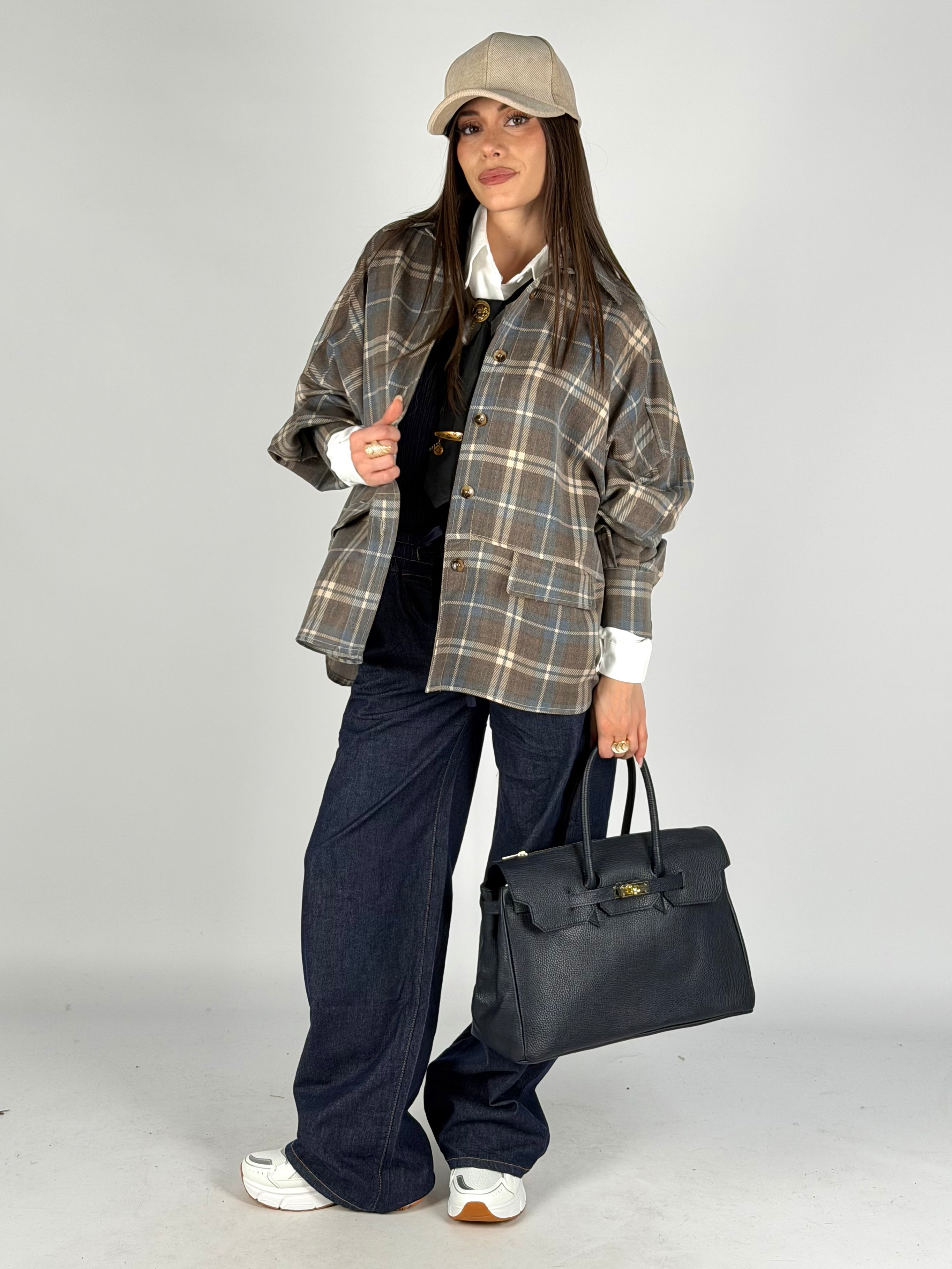 Camicia check parigina grigia