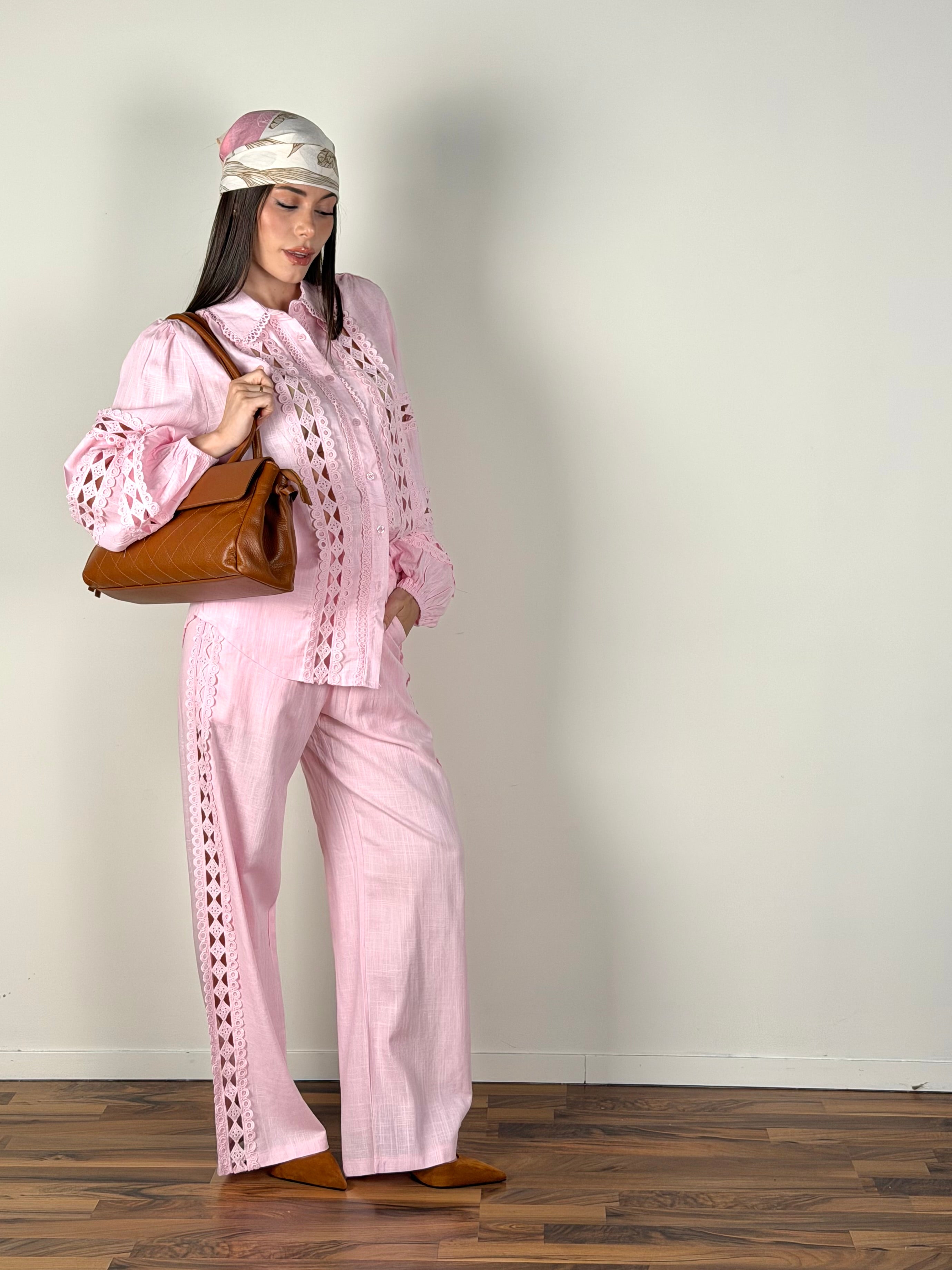 Completo lino Tenerife rosa