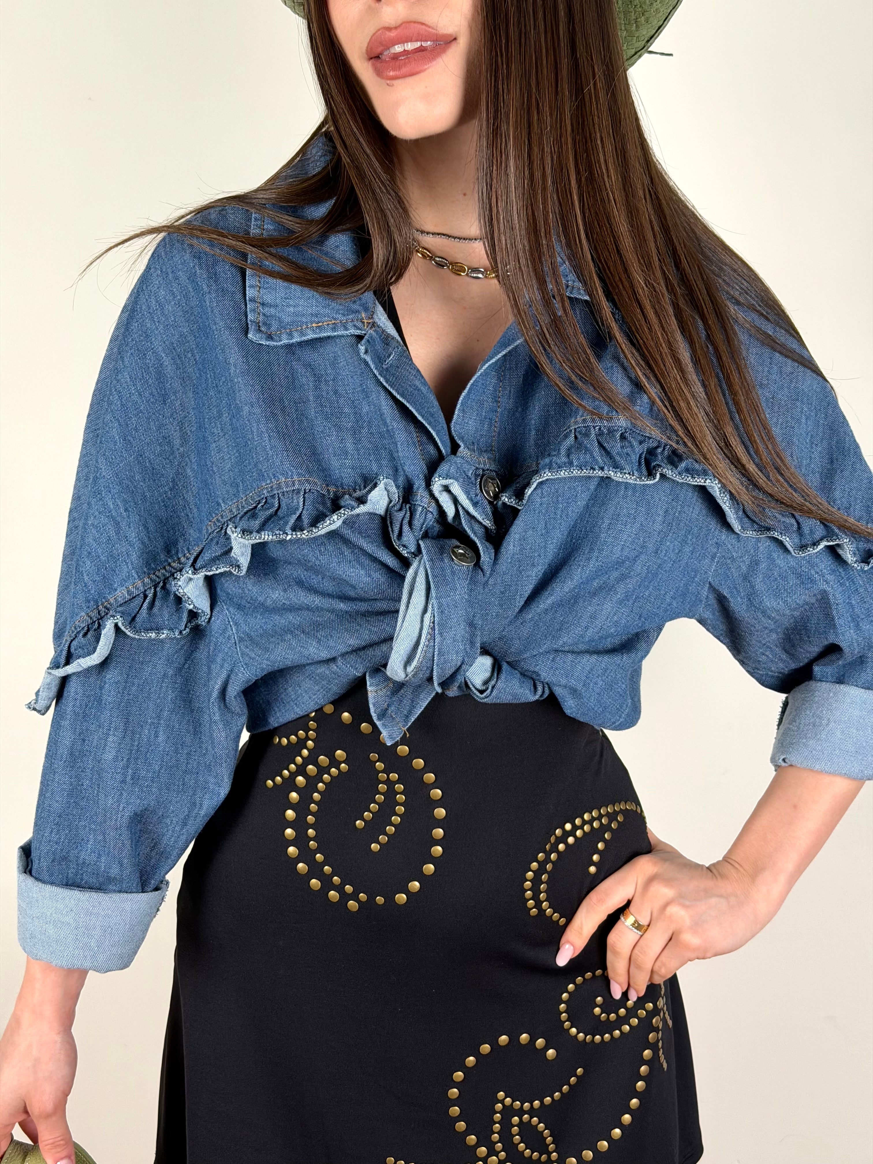 Camicia di jeans Rouche