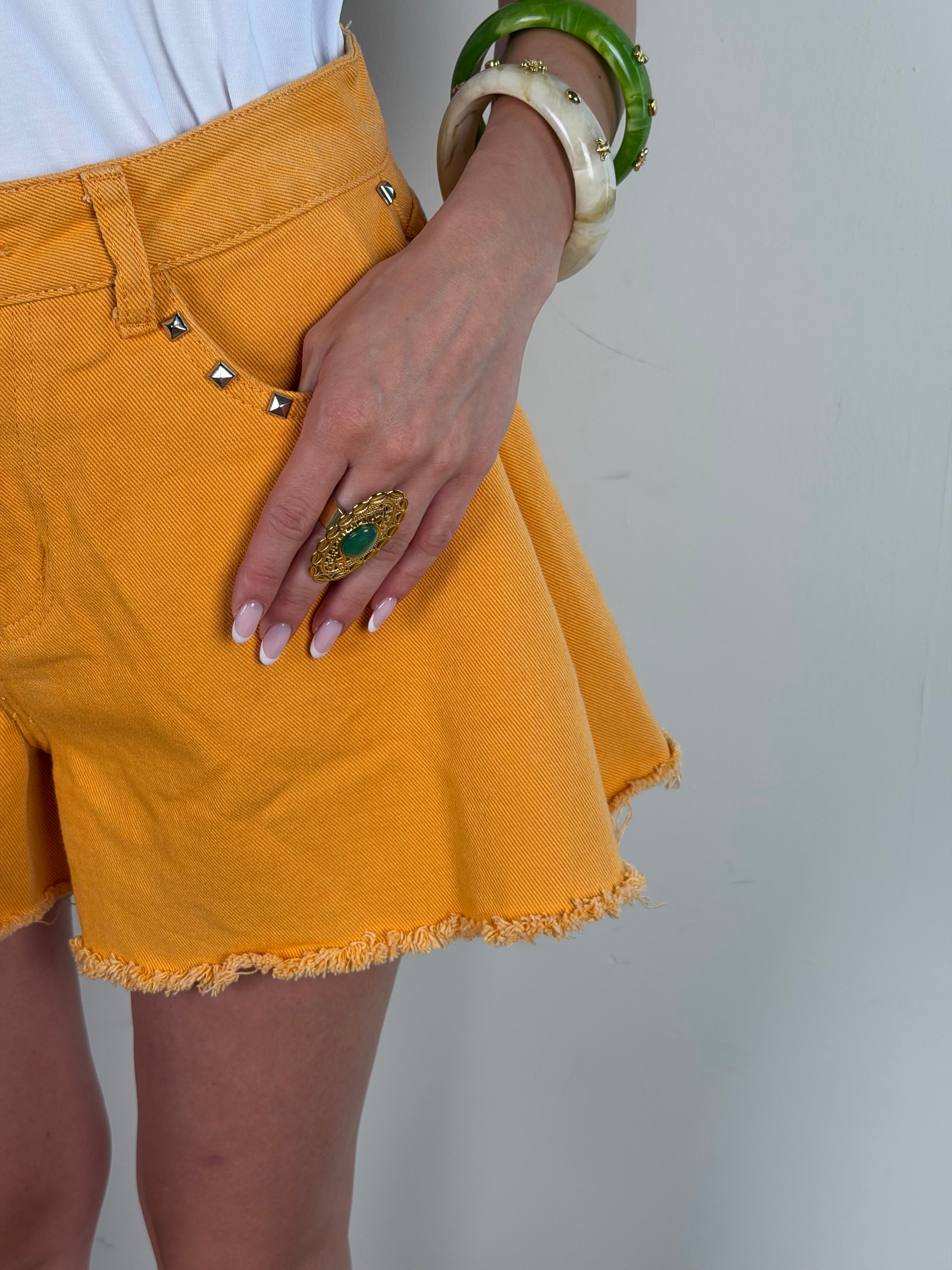 Short jeans rock arancione