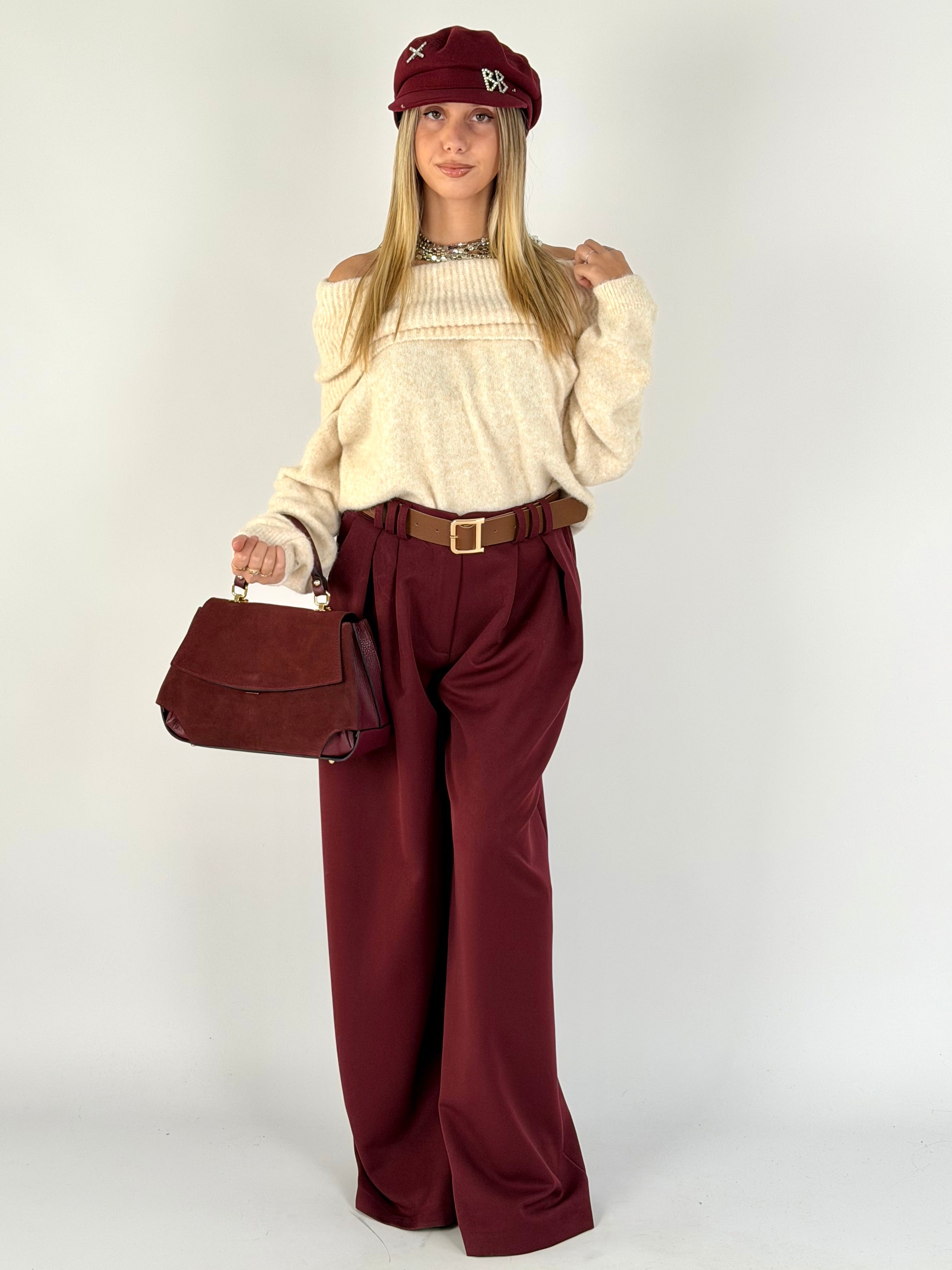 Pantalone Paloma bordeaux
