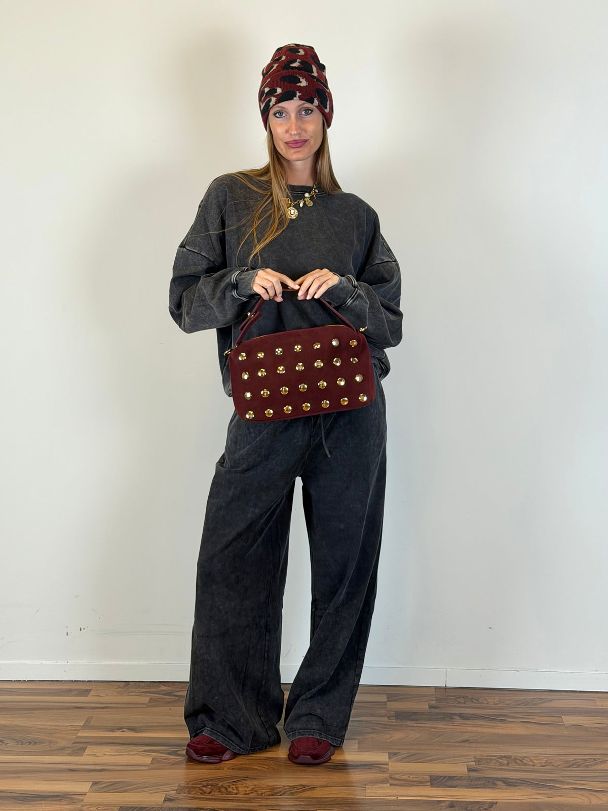 Pantalone tuta Stone washed palazzo