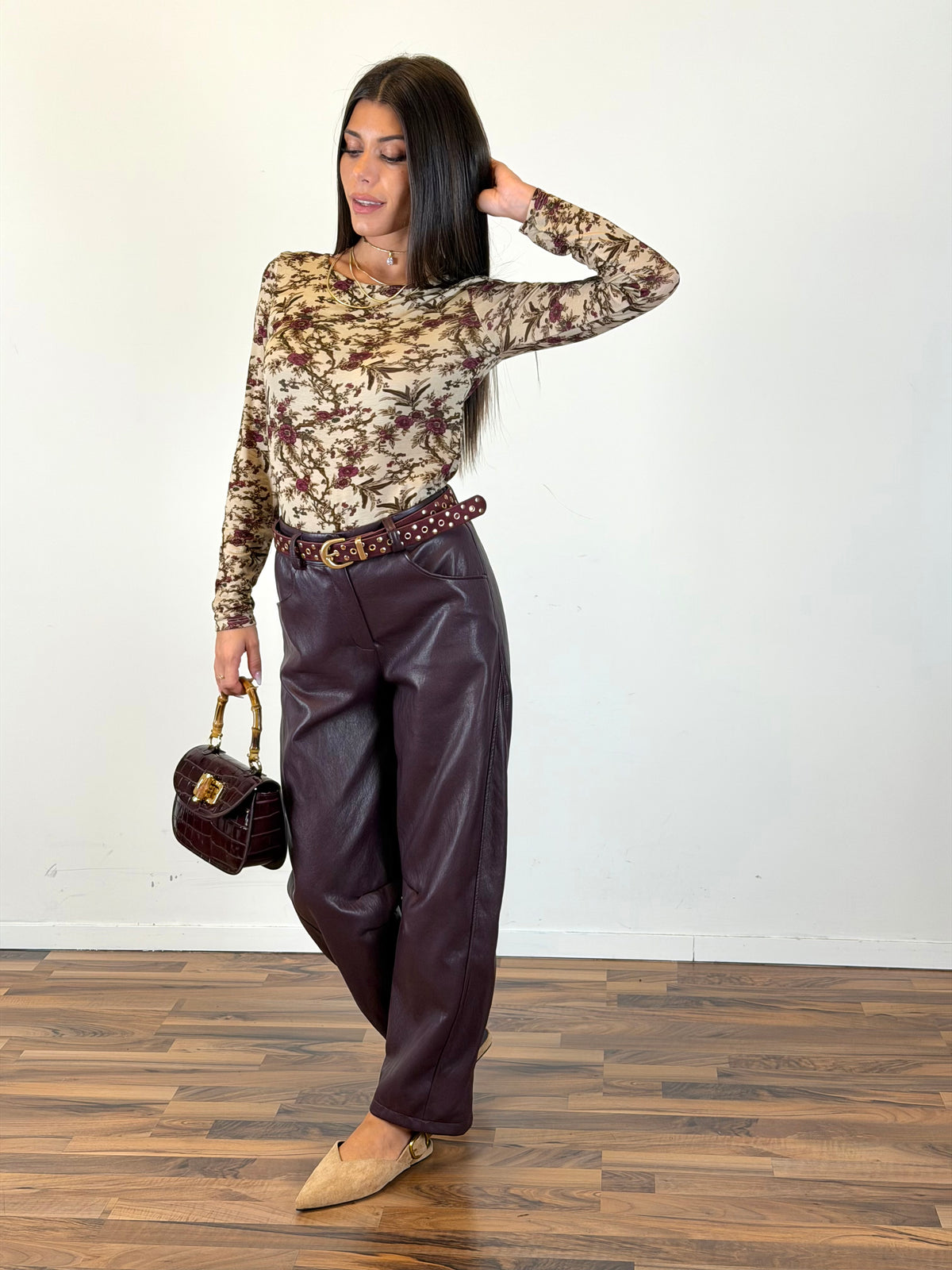 Maglia Floreale beige