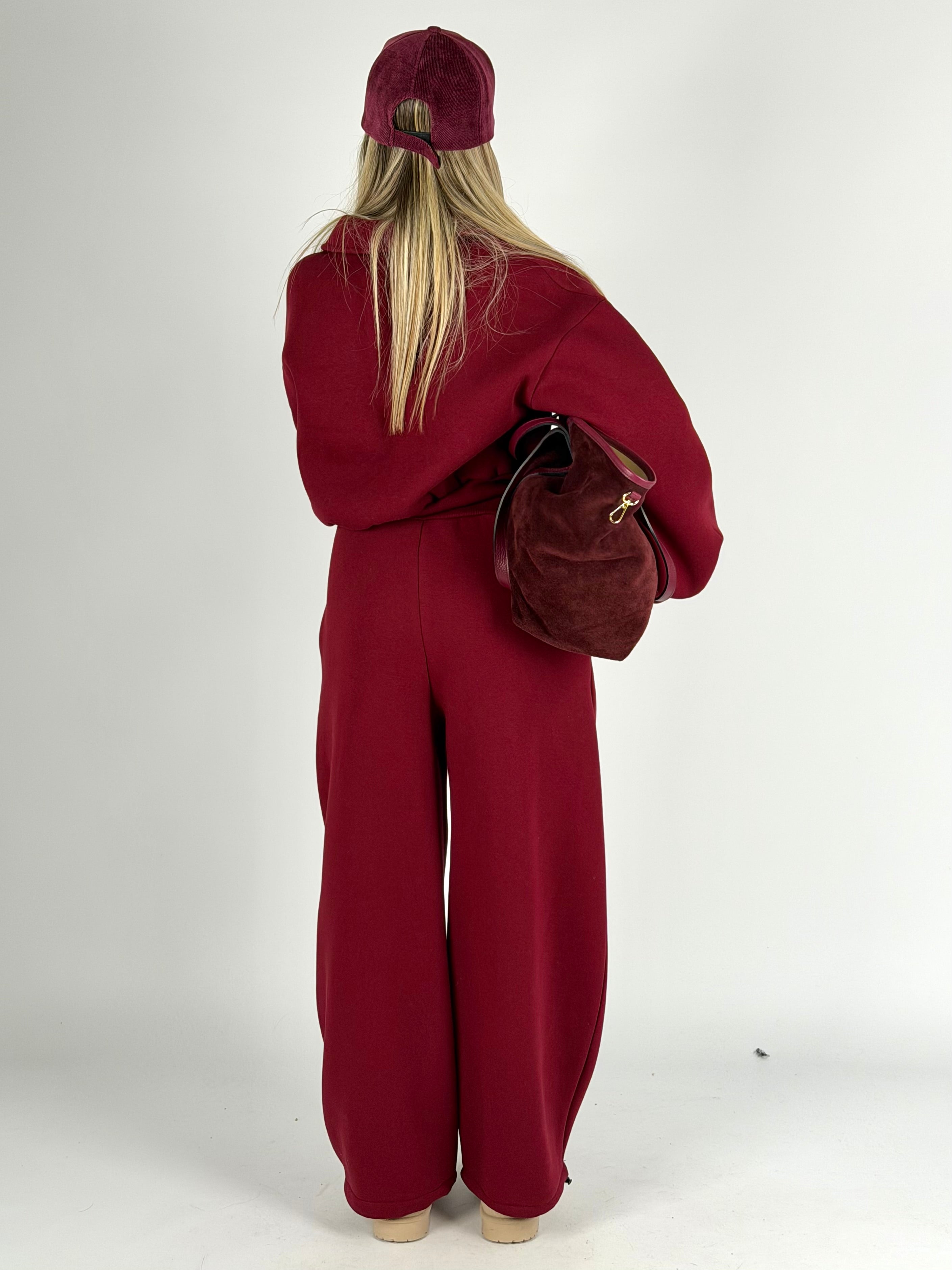 Pantalone tuta sportiva Diva bordeaux