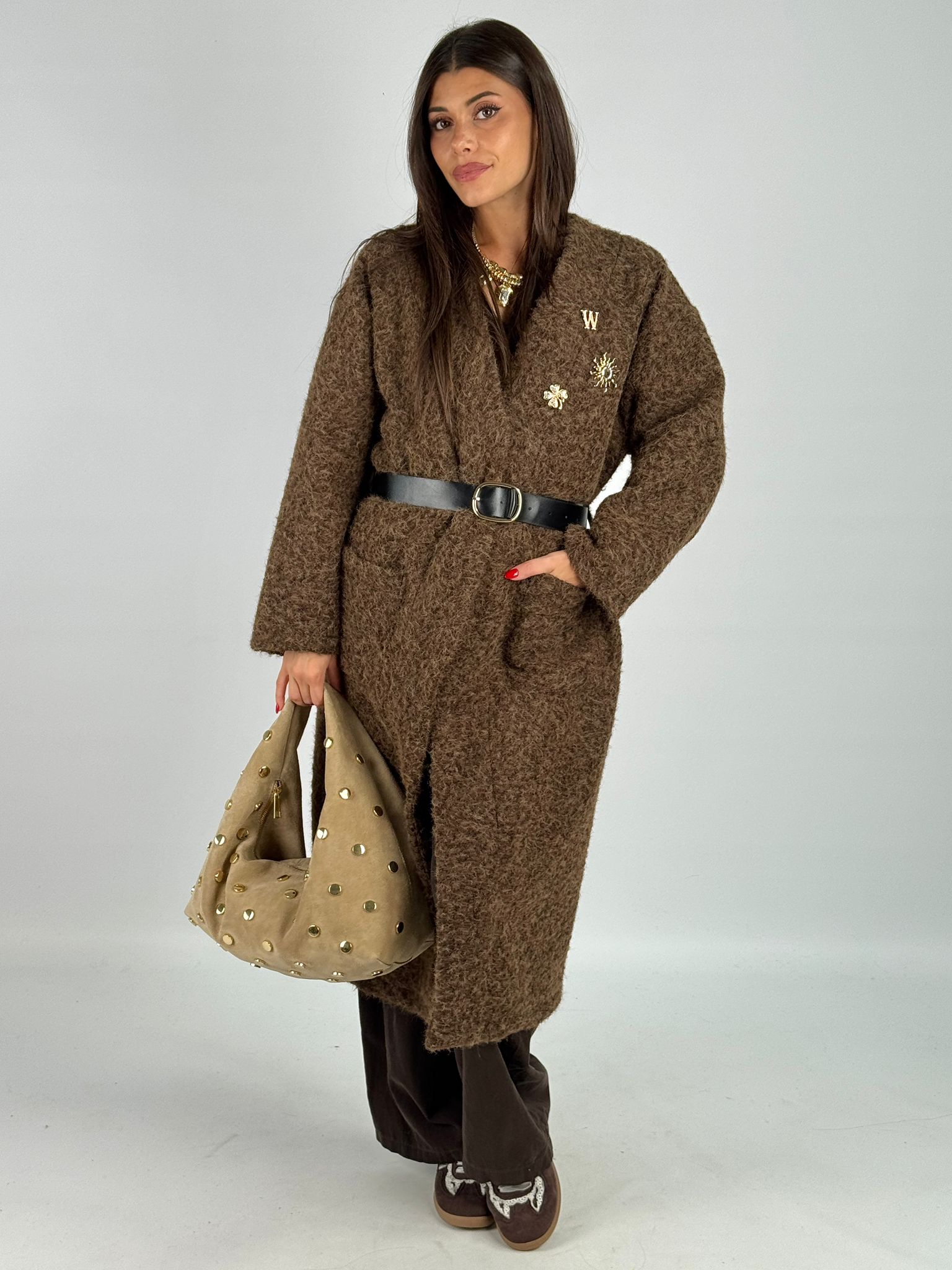 Cappotto spille moro