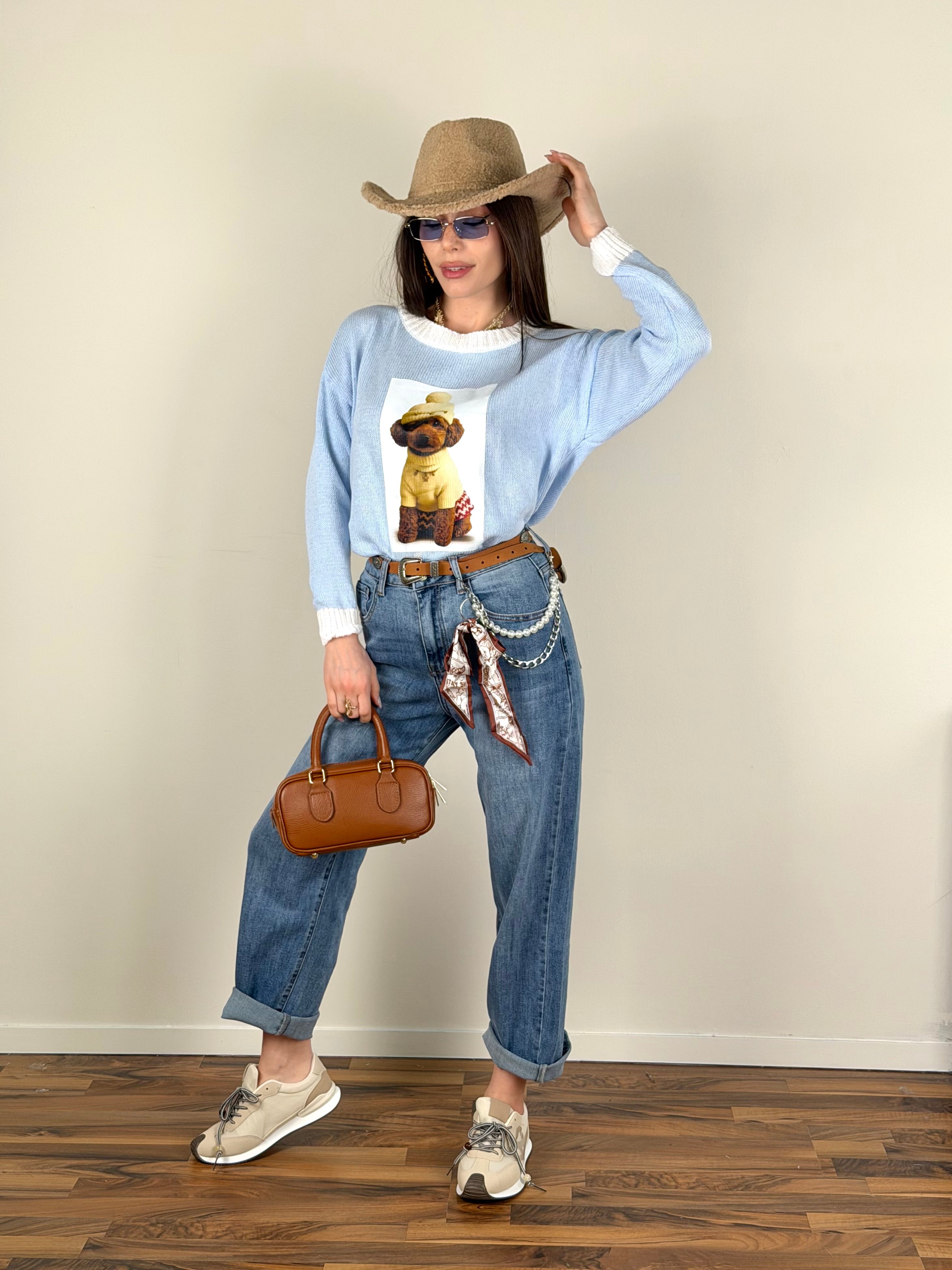 Maglia Barboncino celeste