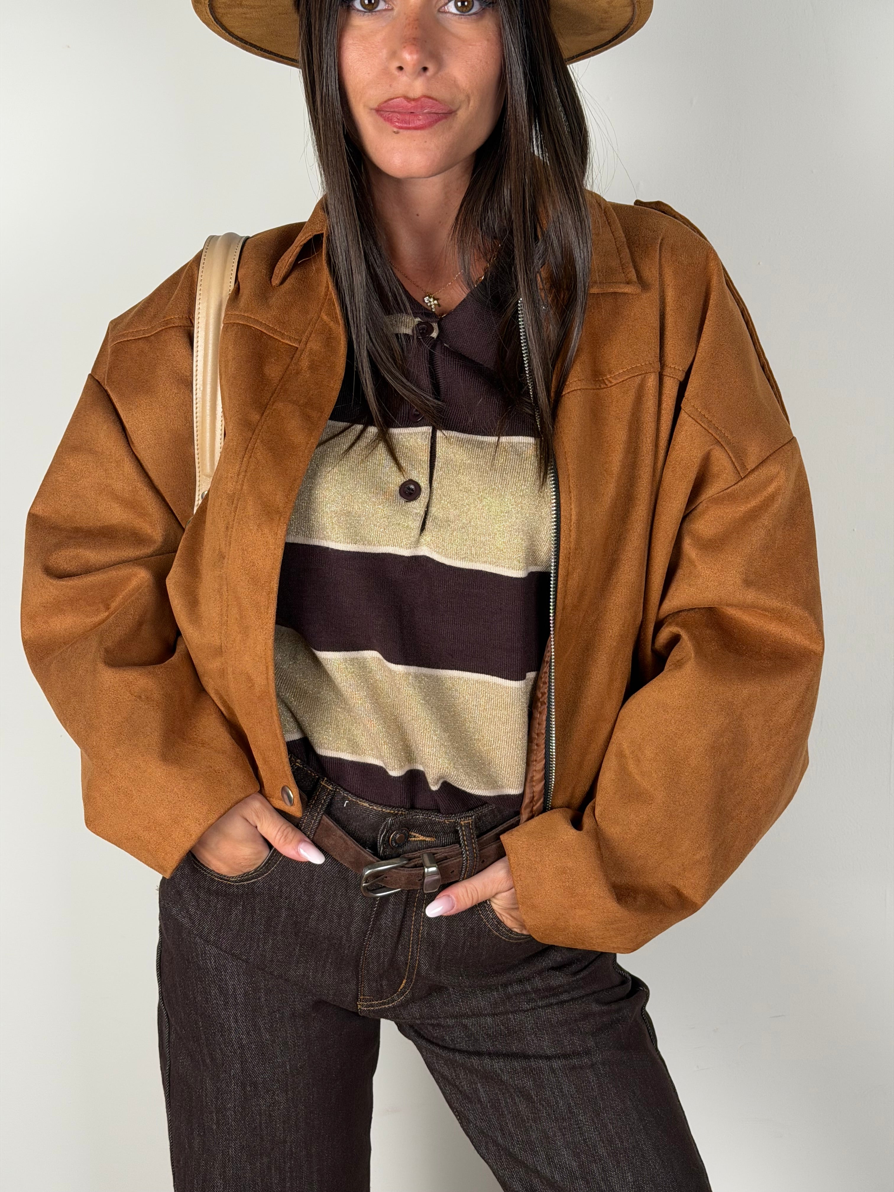 Bomber scamosciato Clelia coccio