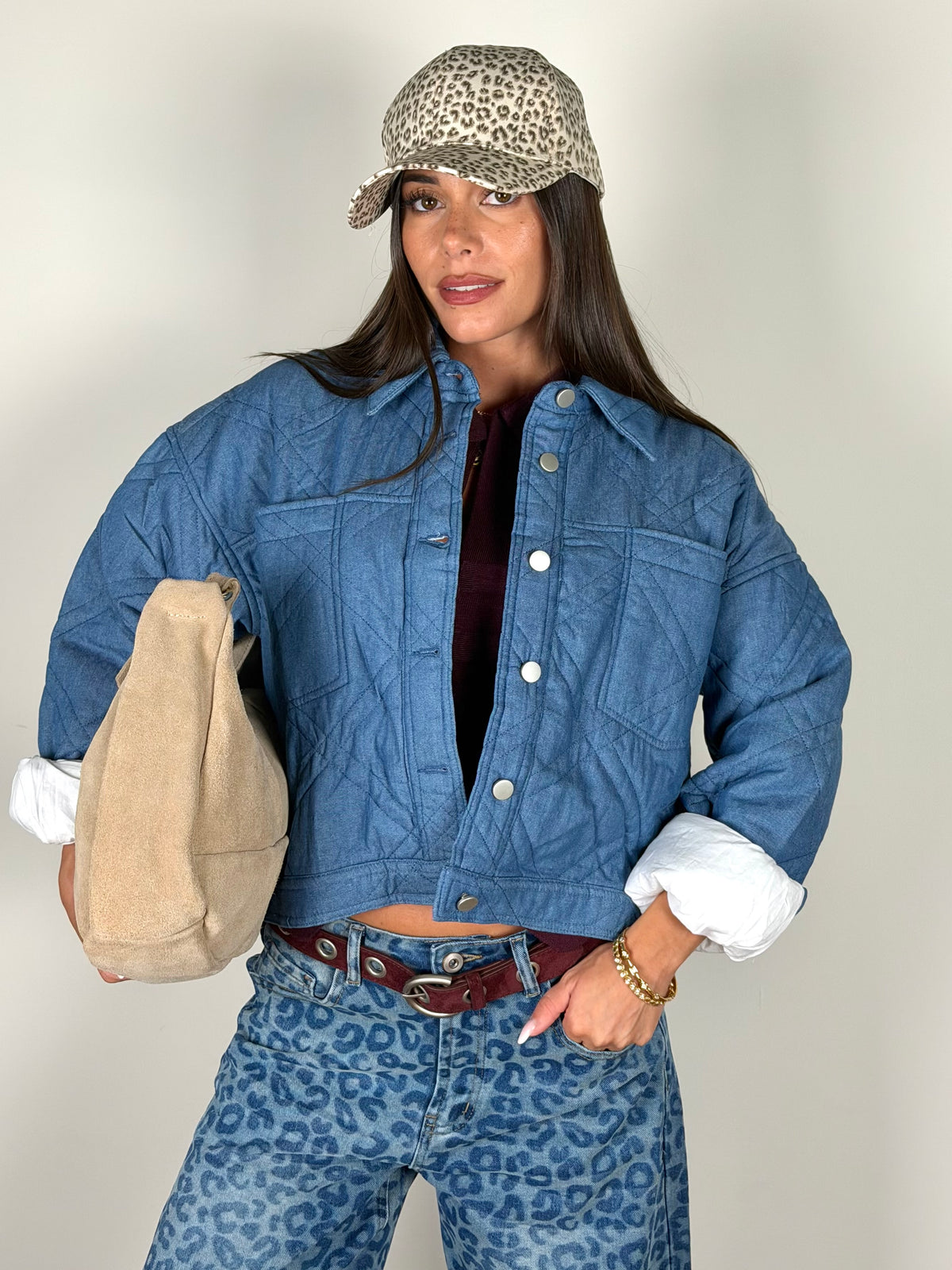 Bomber fantasia denim