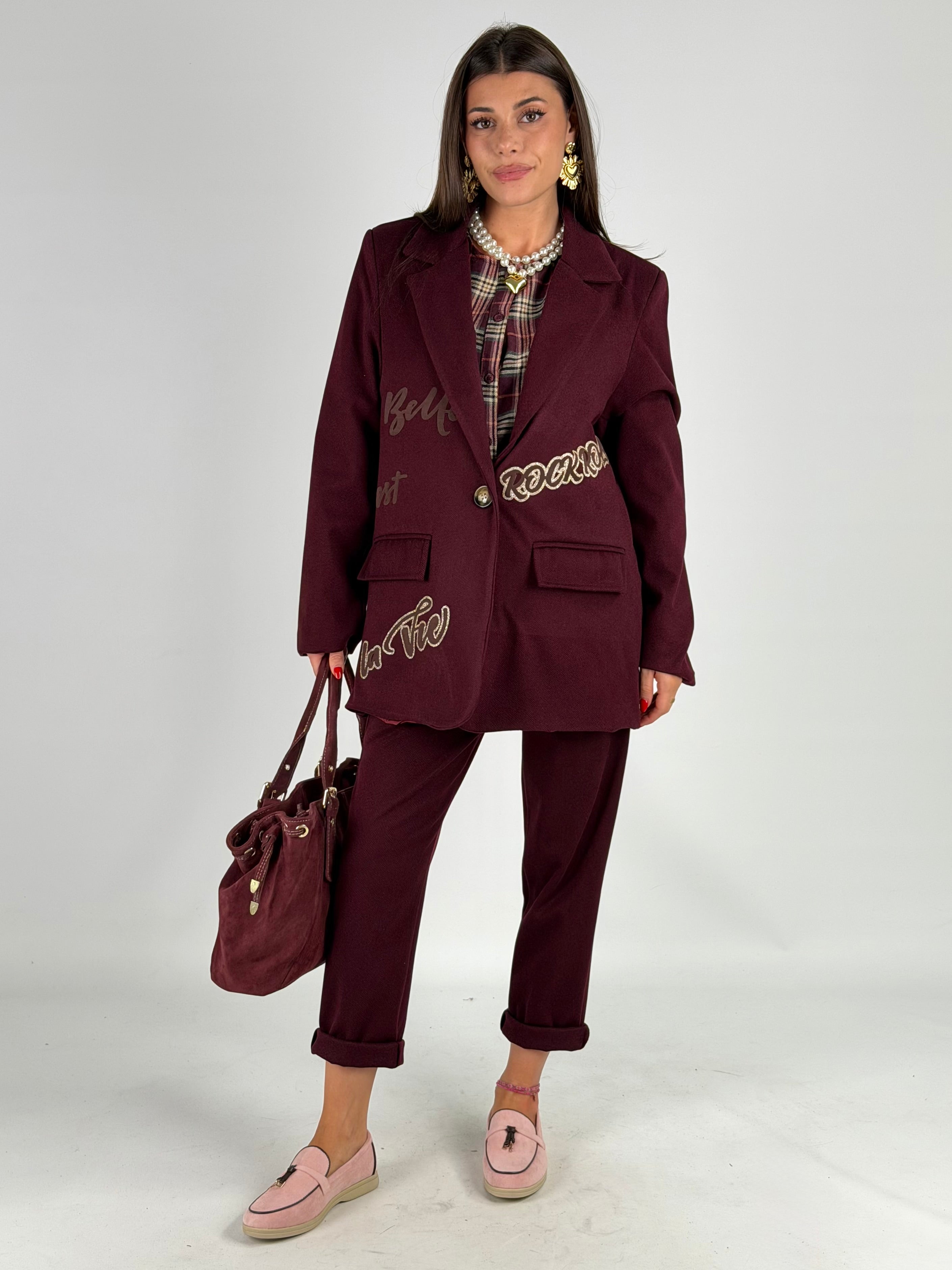 Giacca completo sciala boucle bordeaux