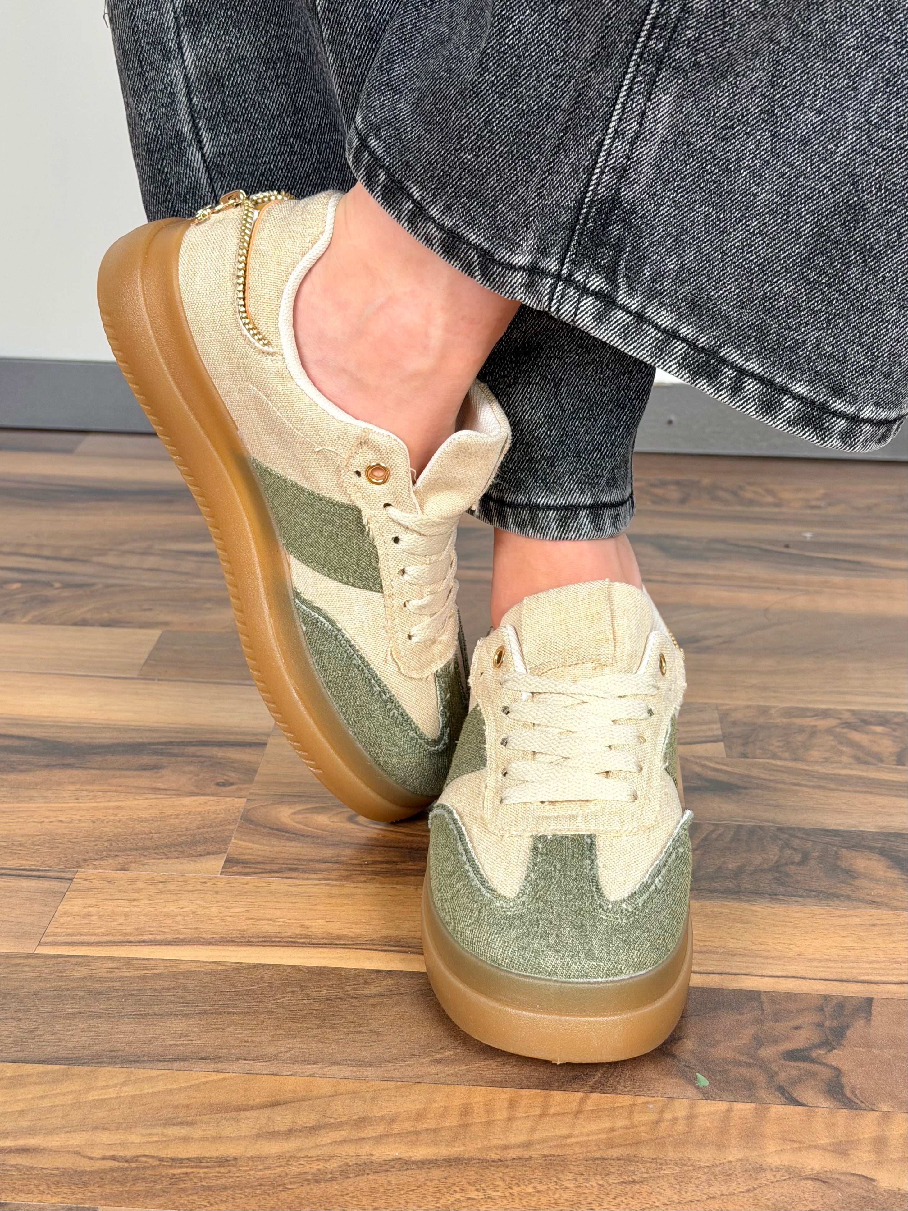 Sneakers bicolor verde